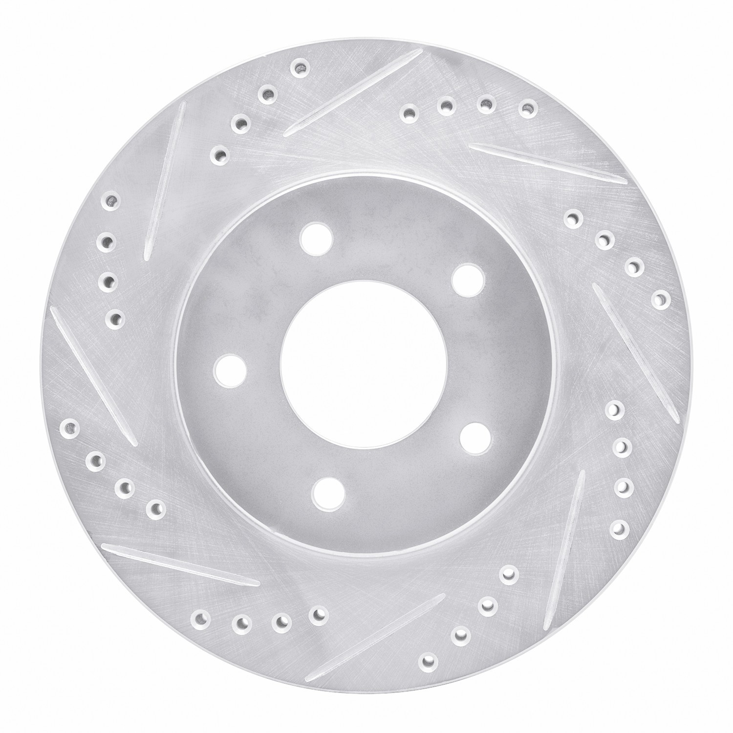 DYN 631-45007L DFC Brake Rotor - Drilled and Slotted - Silver