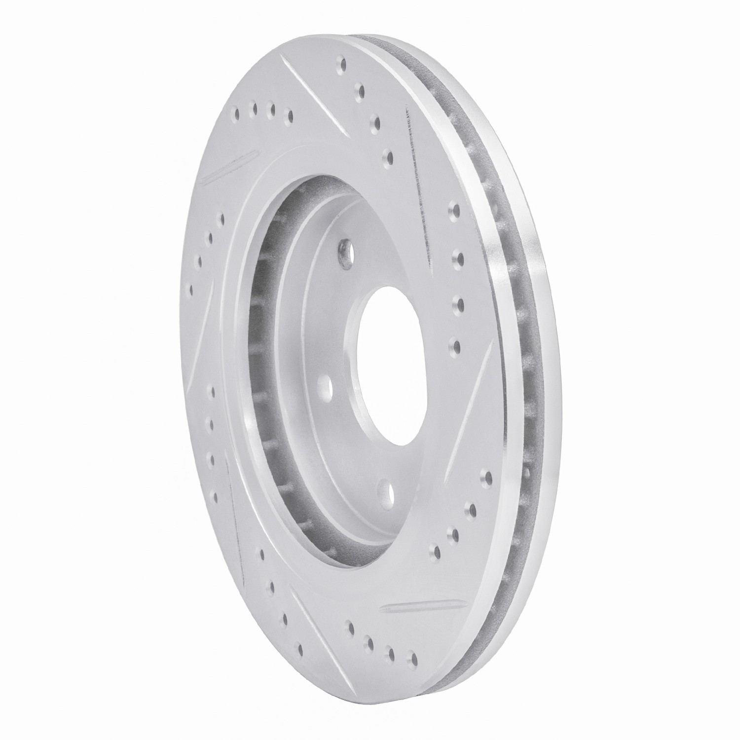 DYN 631-45007L DFC Brake Rotor - Drilled and Slotted - Silver - Image 2