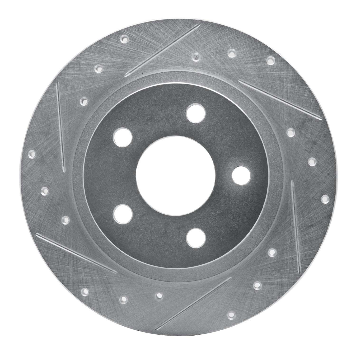 DYN 631-45009L DFC Brake Rotor - Drilled and Slotted - Silver