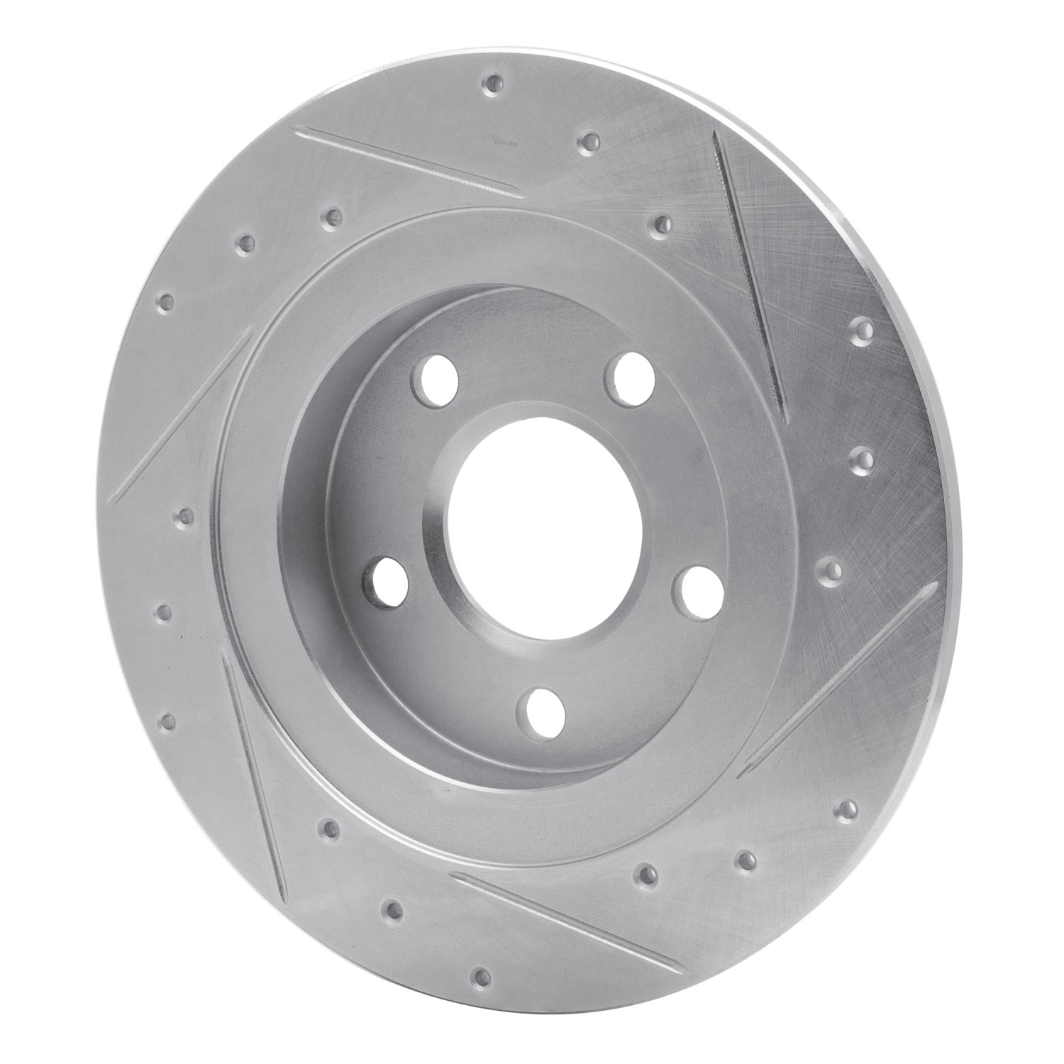 DYN 631-45009L DFC Brake Rotor - Drilled and Slotted - Silver - Image 2