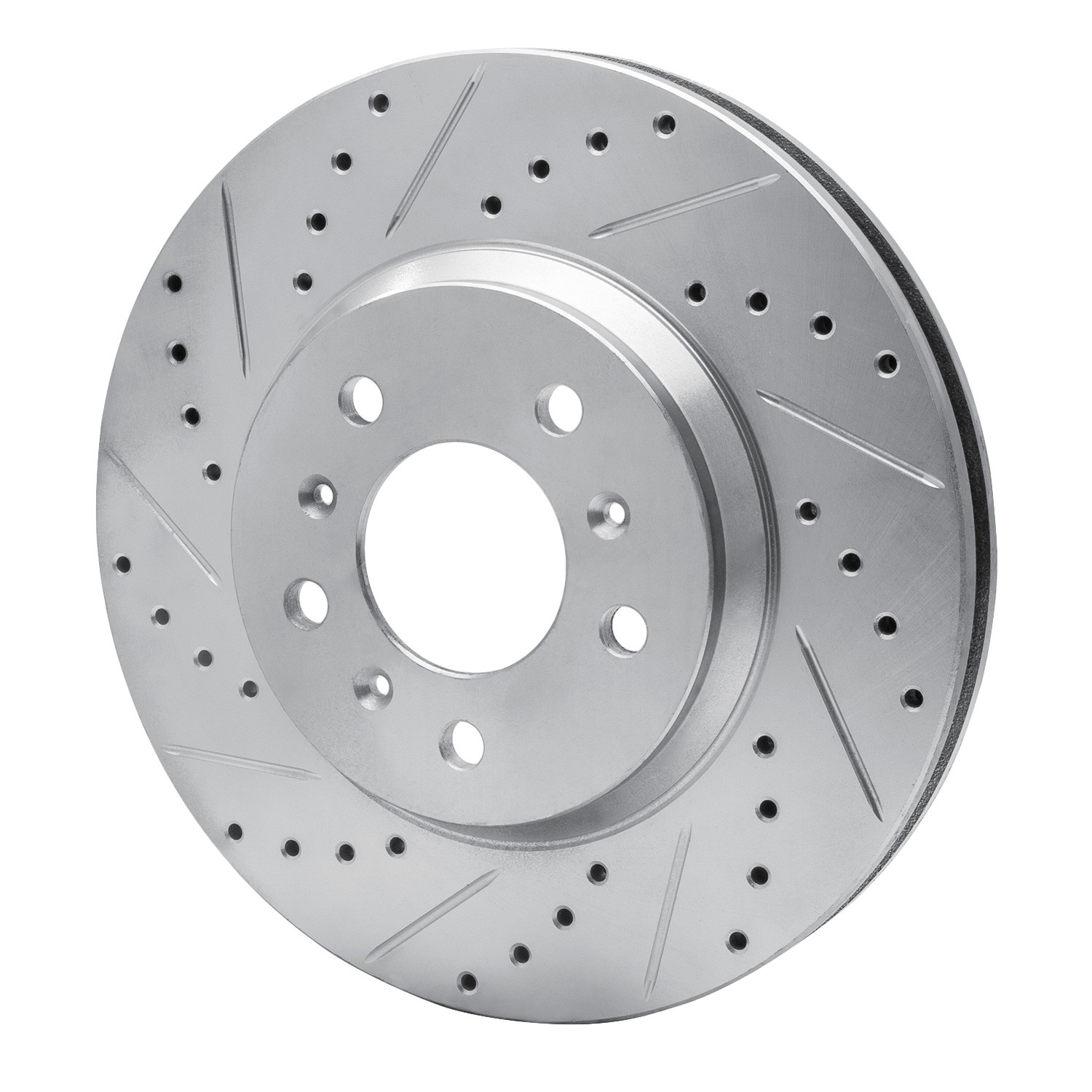 DYN 631-45012L DFC Brake Rotor - Drilled and Slotted - Silver - Image 2