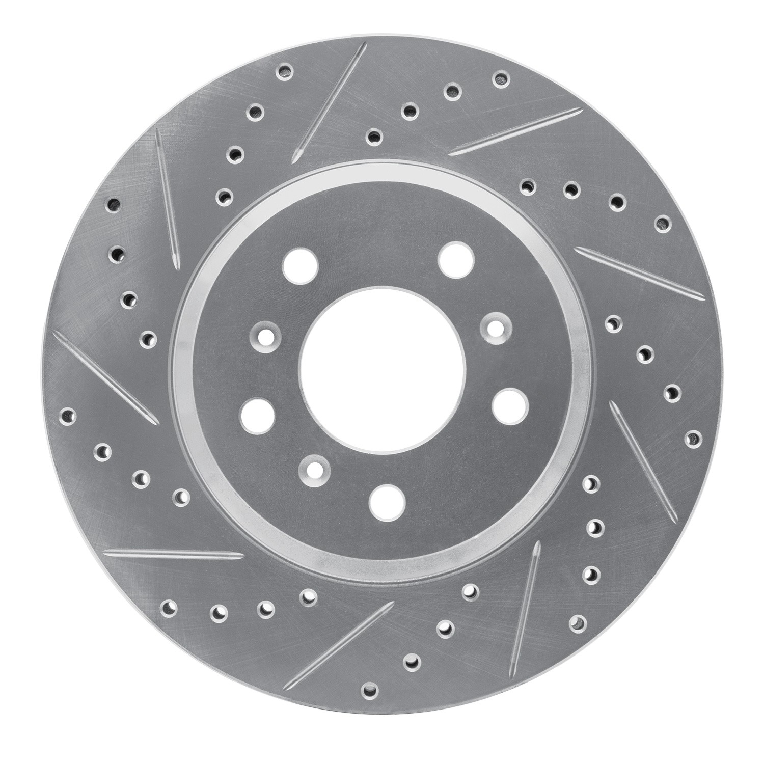 DYN 631-45012L DFC Brake Rotor - Drilled and Slotted - Silver