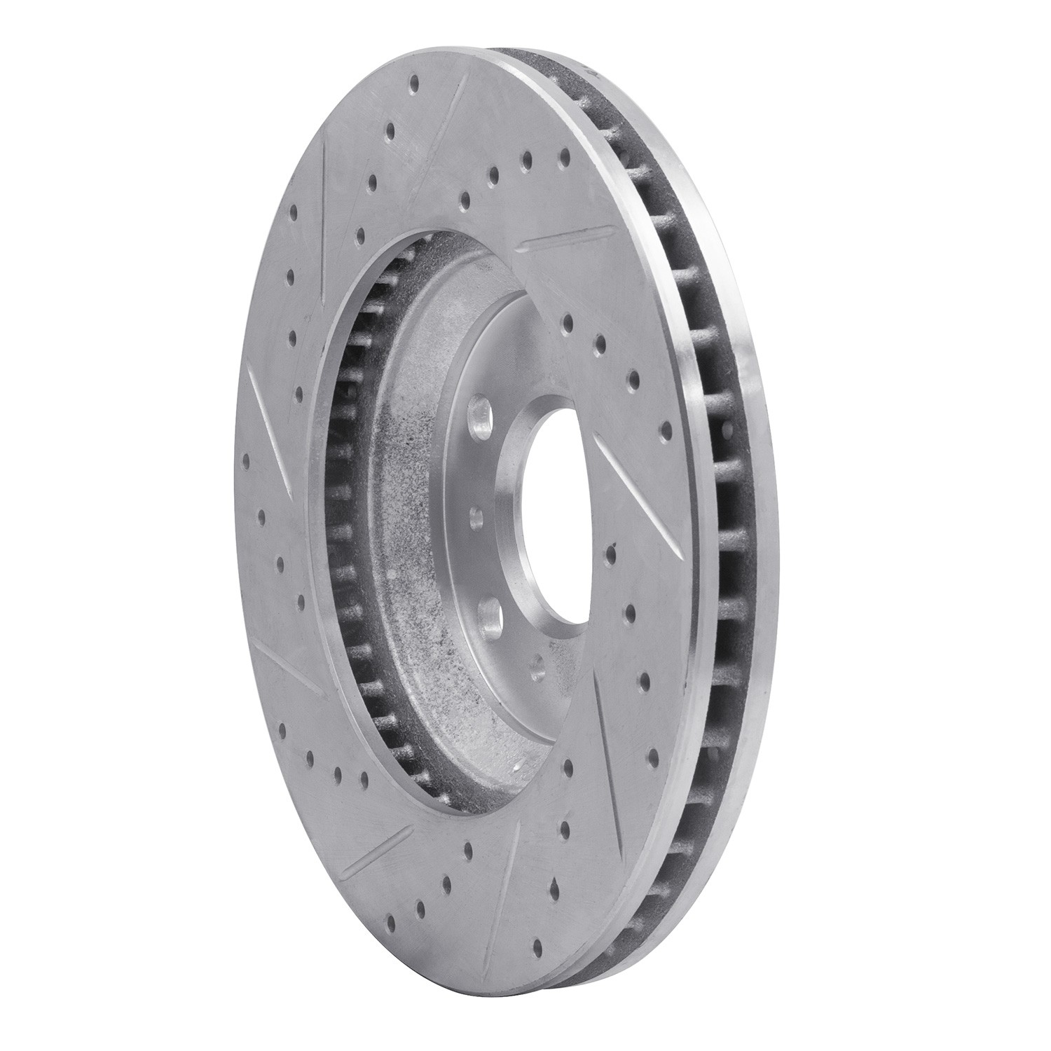DYN 631-45012R DFC Brake Rotor - Drilled and Slotted - Silver - Image 2