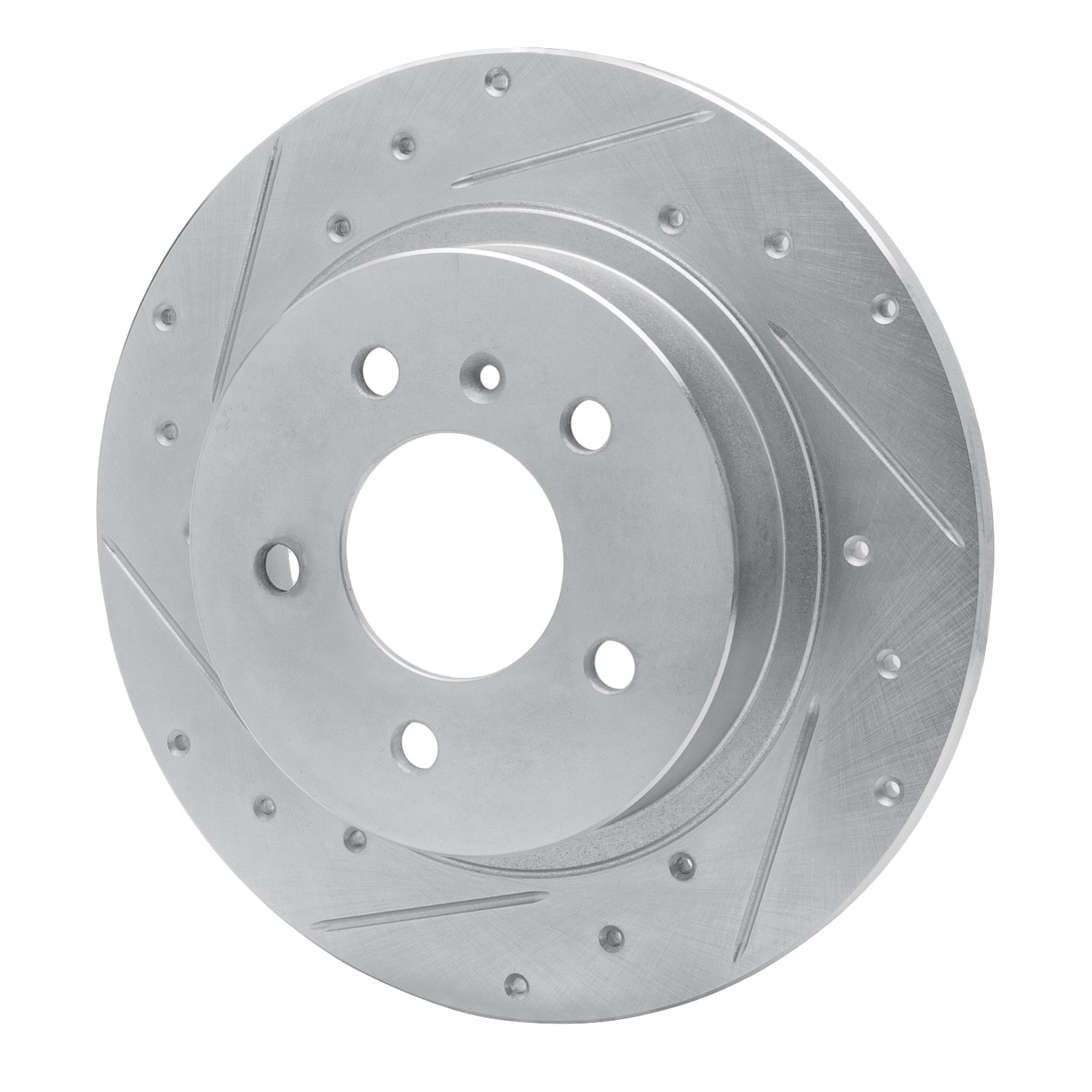 DYN 631-45013L DFC Brake Rotor - Drilled and Slotted - Silver - Image 3