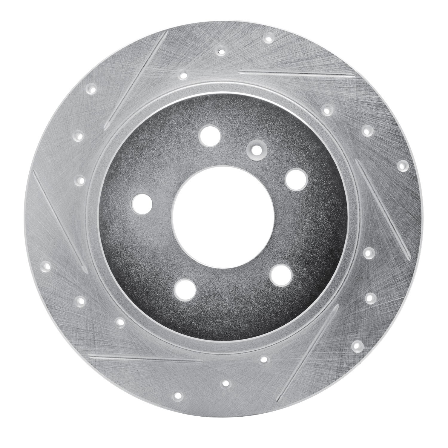 DYN 631-45013L DFC Brake Rotor - Drilled and Slotted - Silver