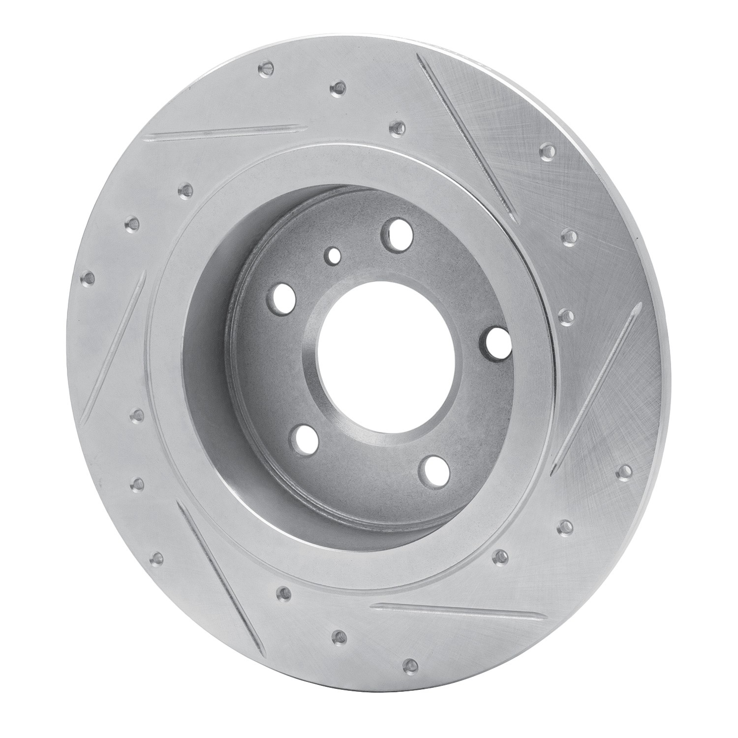 DYN 631-45013L DFC Brake Rotor - Drilled and Slotted - Silver - Image 2