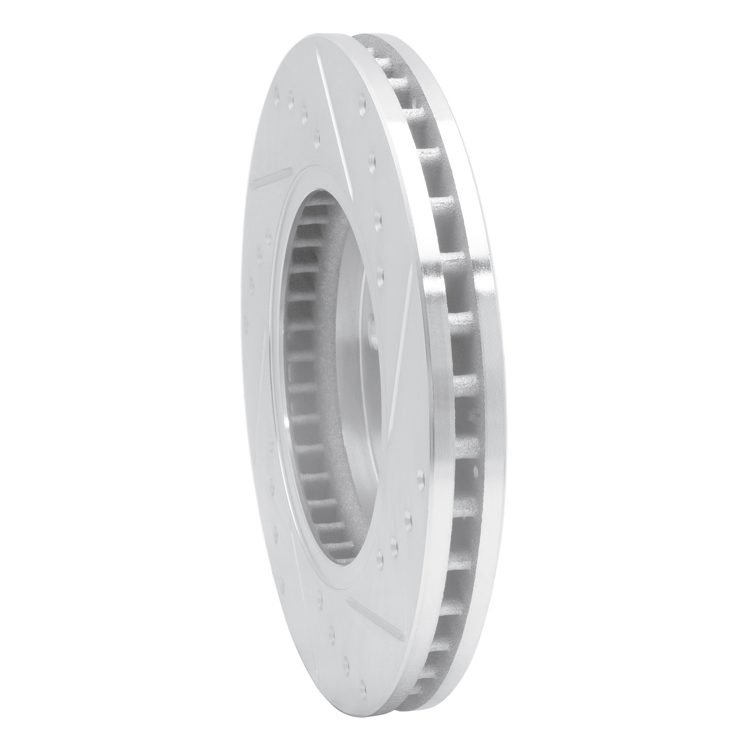 DYN 631-45014L DFC Brake Rotor - Drilled and Slotted - Silver - Image 2