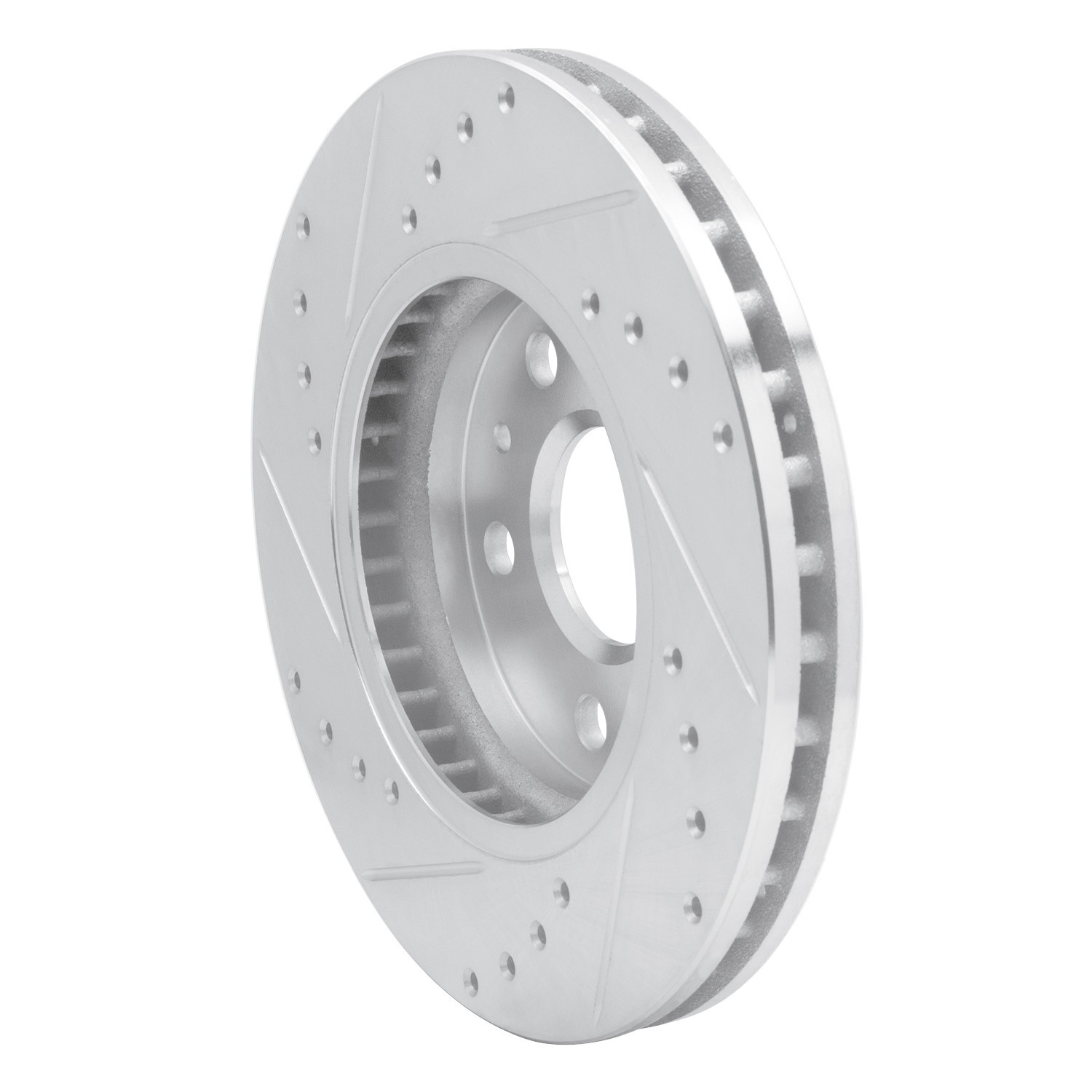 DYN 631-45014R DFC Brake Rotor - Drilled and Slotted - Silver - Image 5