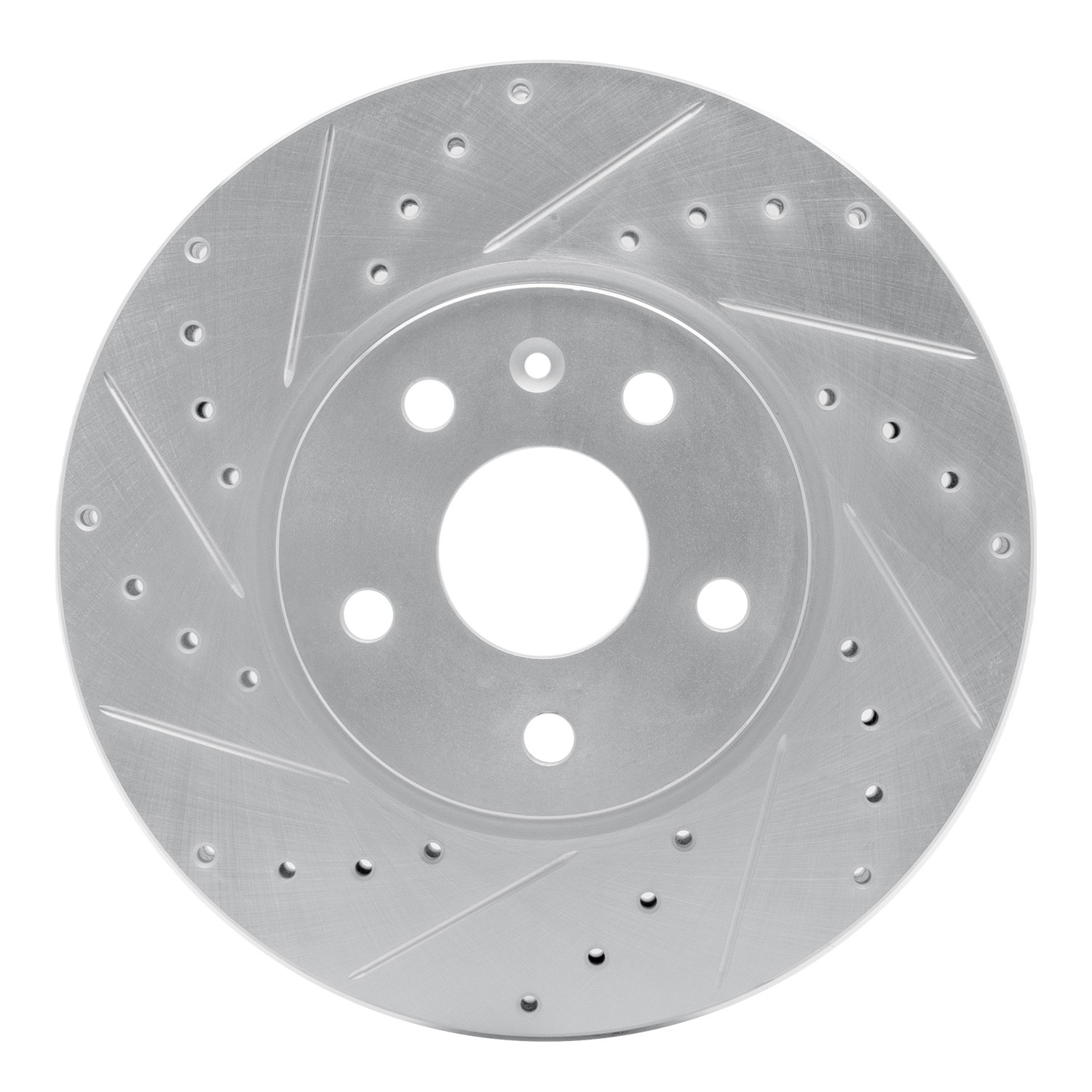 DYN 631-45016L DFC Brake Rotor - Drilled and Slotted - Silver