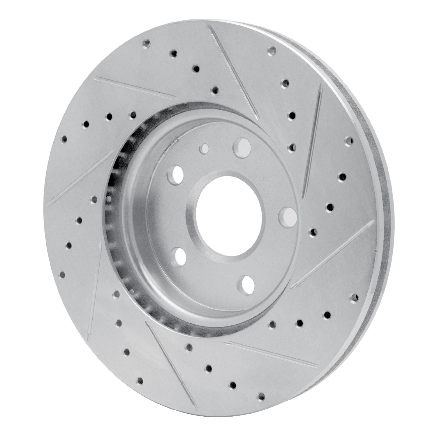 DYN 631-45016L DFC Brake Rotor - Drilled and Slotted - Silver - Image 2