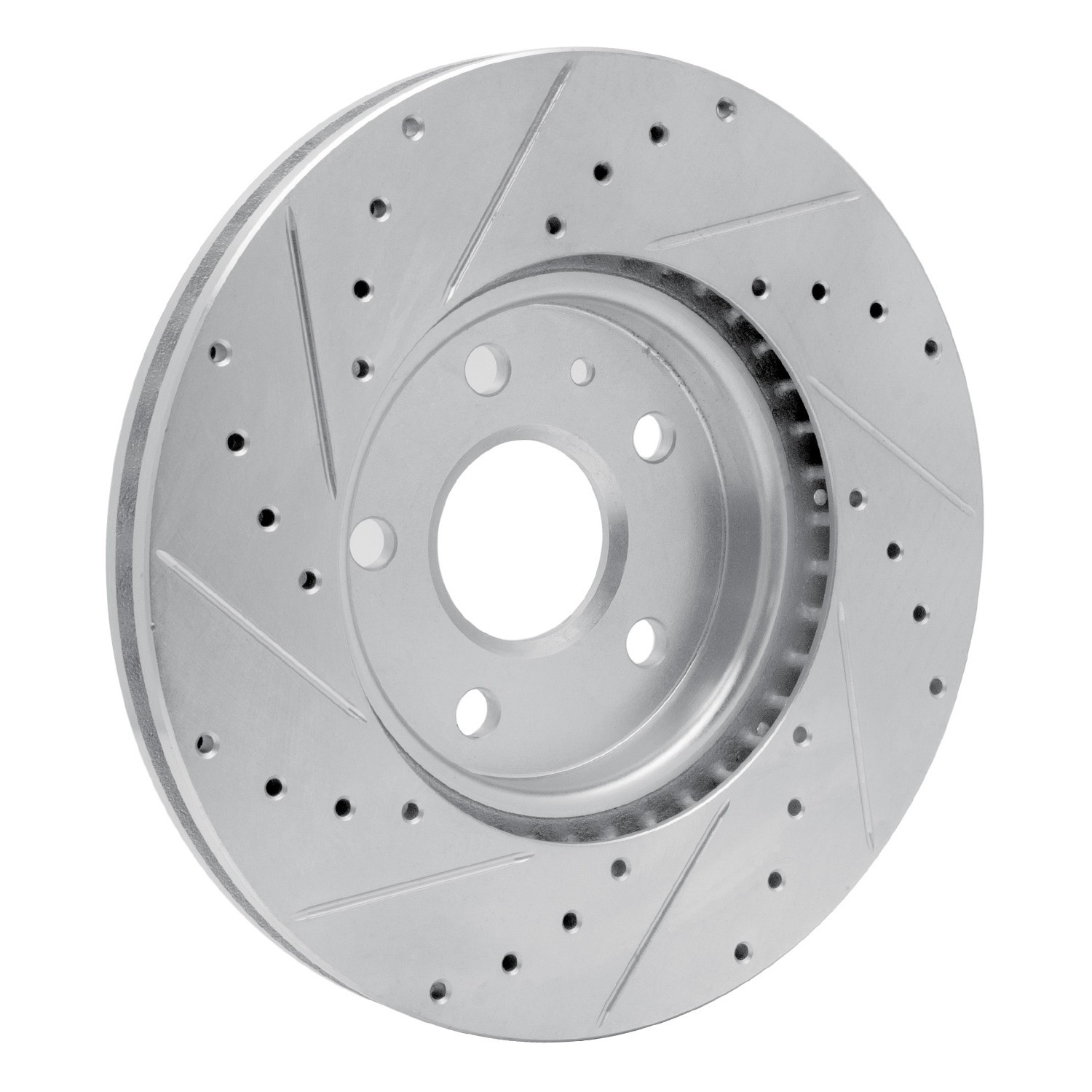 DYN-631-45016R DFC Brake Rotor - Drilled and Slotted - Silver