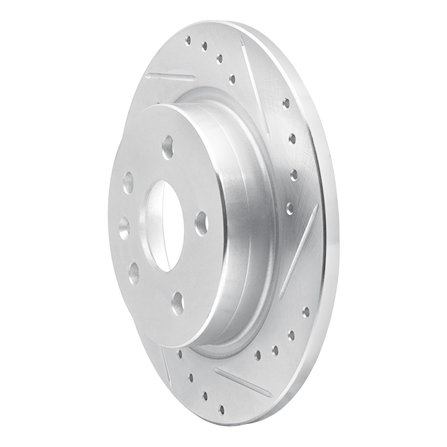 DYN 631-45018R DFC Brake Rotor - Drilled and Slotted - Silver - Image 3