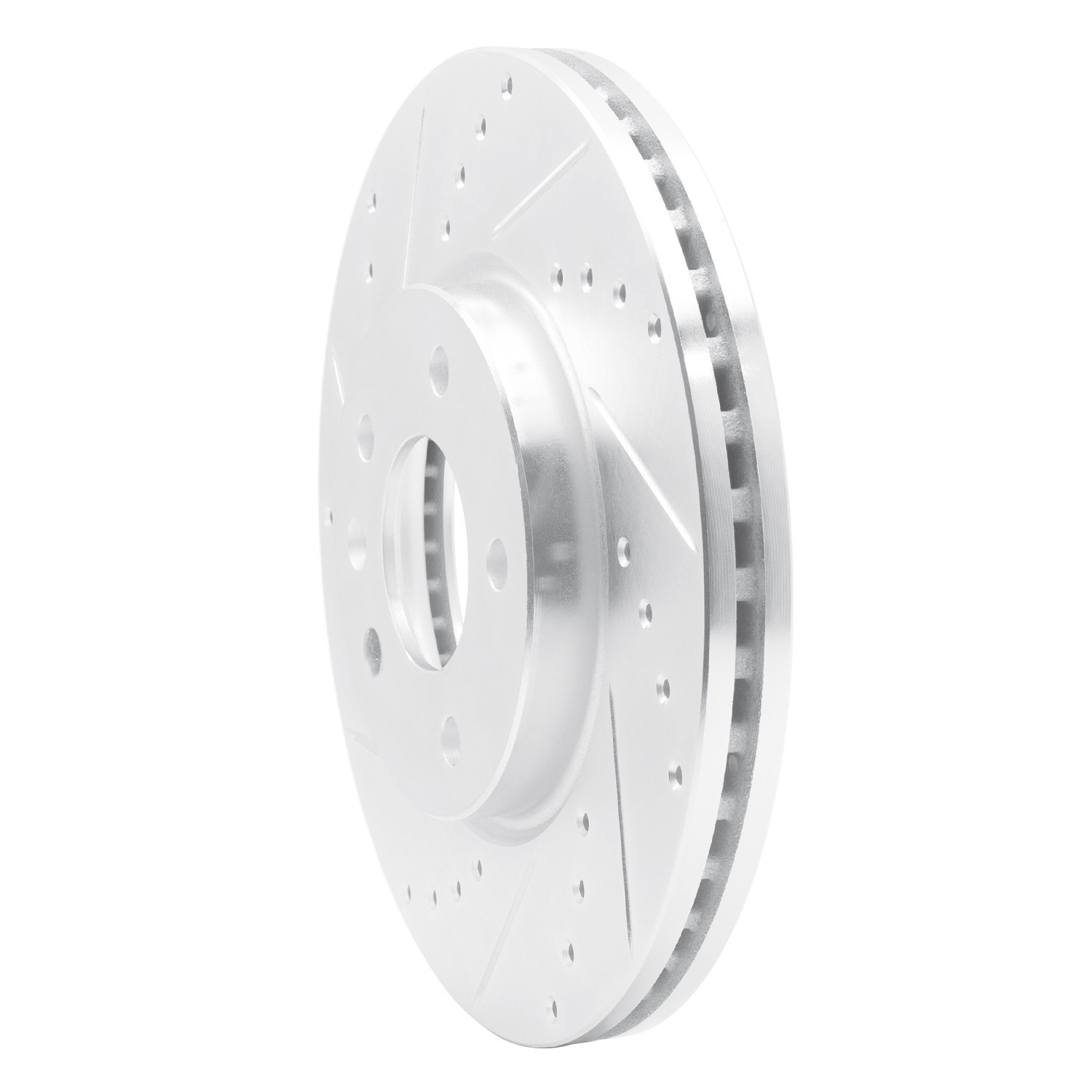 DYN 631-45045L DFC Brake Rotor - Drilled and Slotted - Silver - Image 2