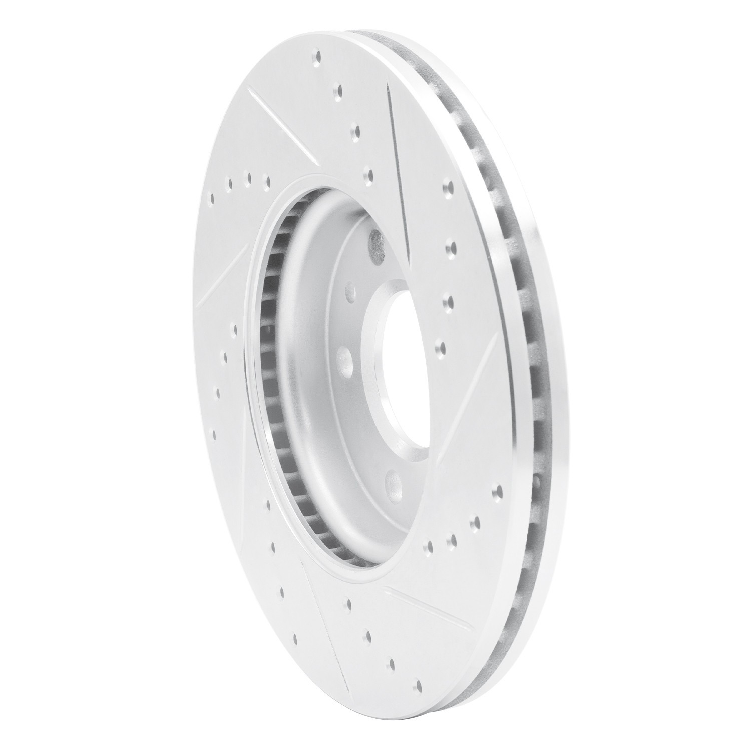 DYN 631-45045L DFC Brake Rotor - Drilled and Slotted - Silver