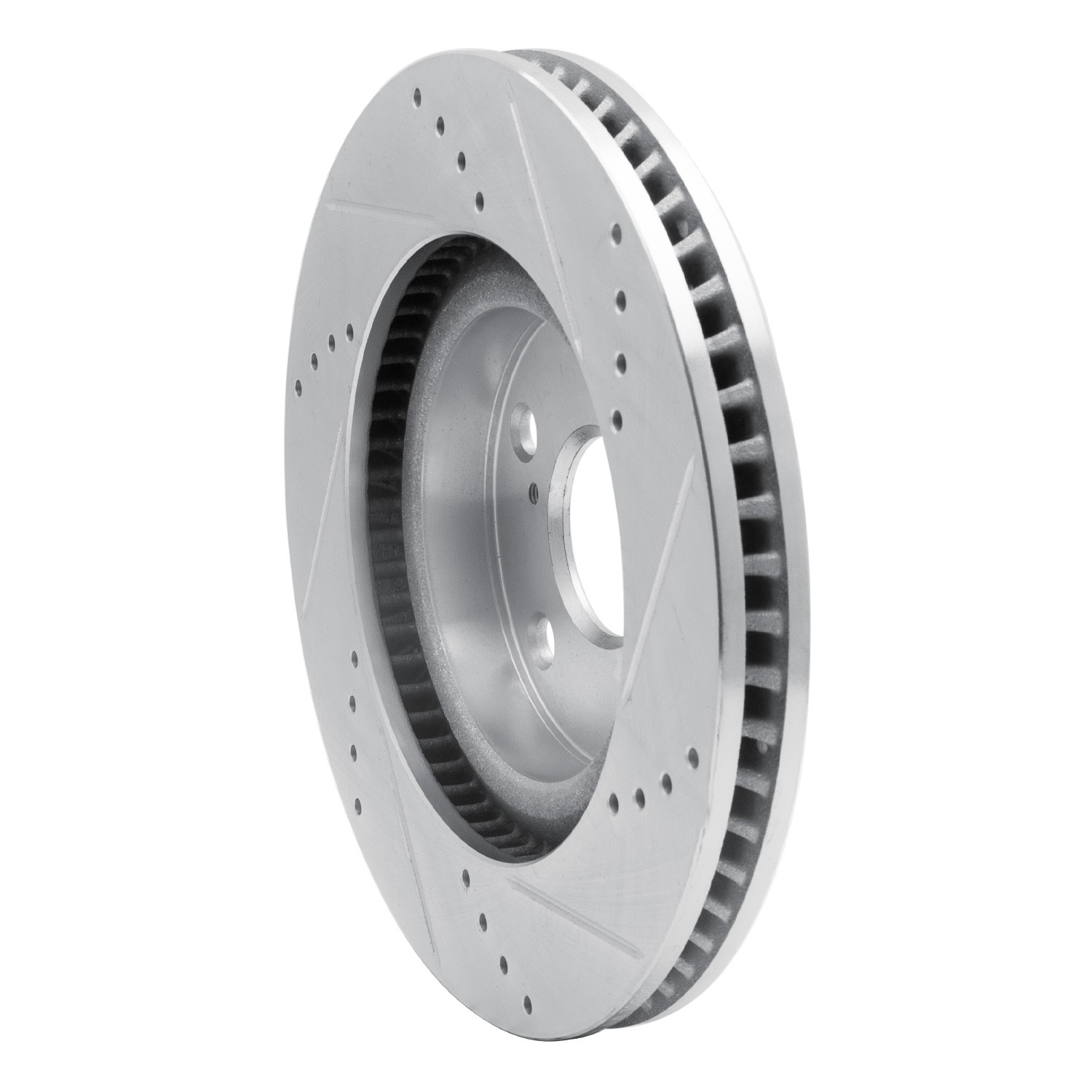 DYN 631-46005L DFC Brake Rotor - Drilled and Slotted - Silver