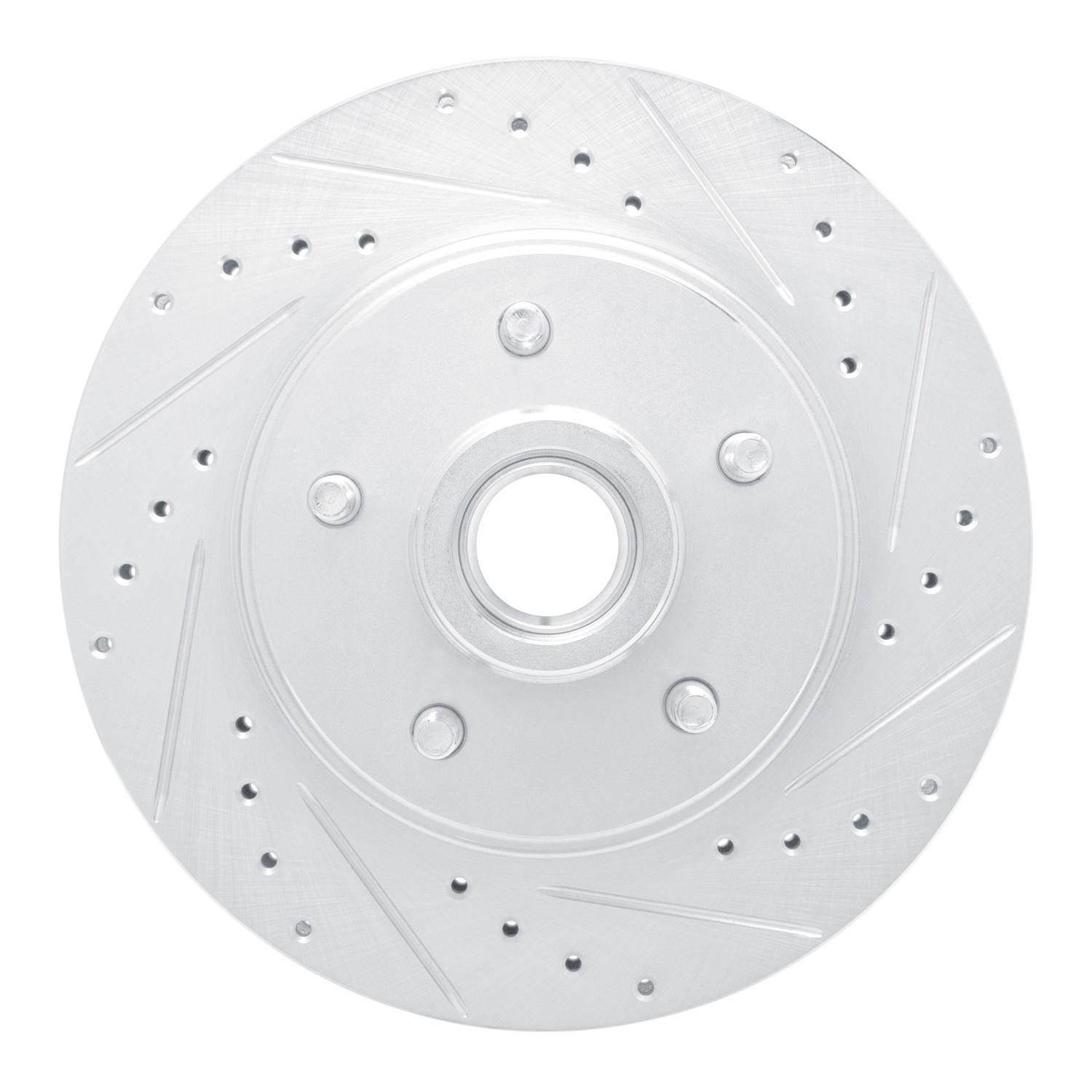 DYN 631-46005R DFC Brake Rotor - Drilled and Slotted - Silver