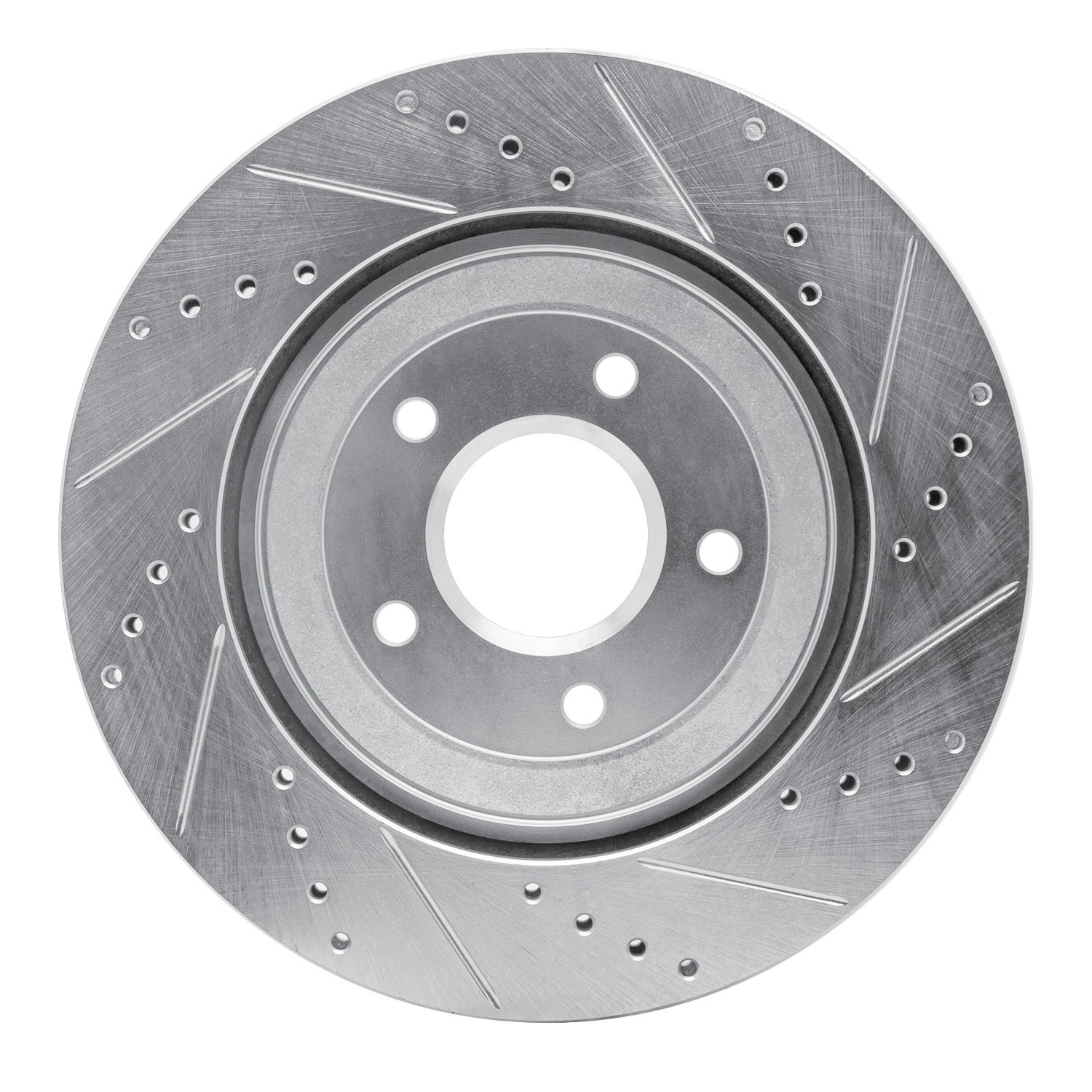DYN 631-46008D DFC Brake Rotor - Drilled and Slotted - Silver - Image 4