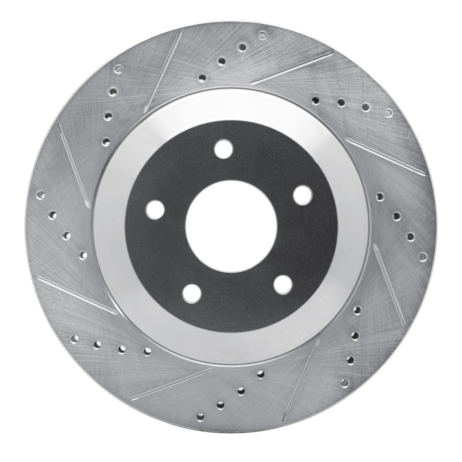 DYN 631-46008D DFC Brake Rotor - Drilled and Slotted - Silver