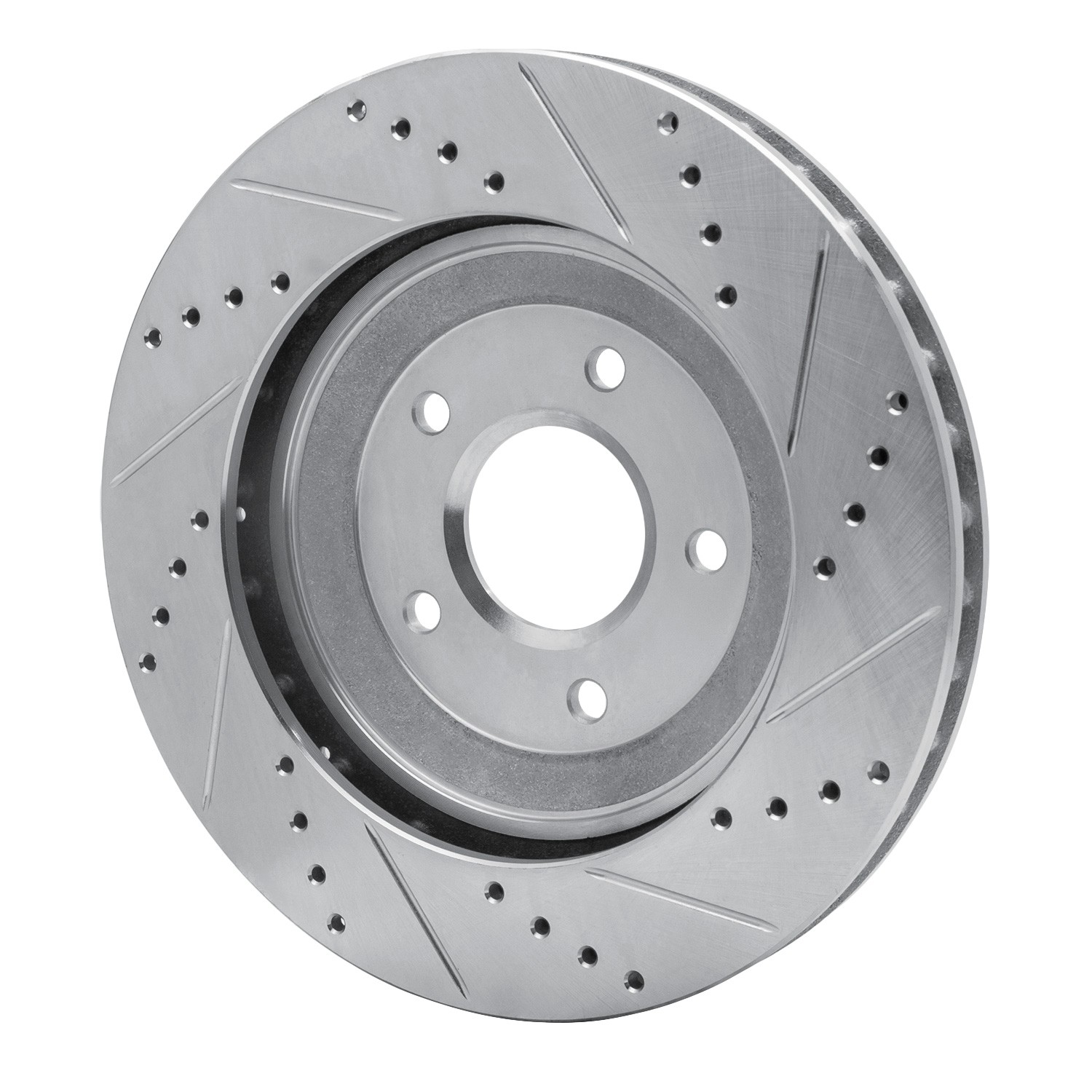 DYN 631-46008D DFC Brake Rotor - Drilled and Slotted - Silver - Image 2