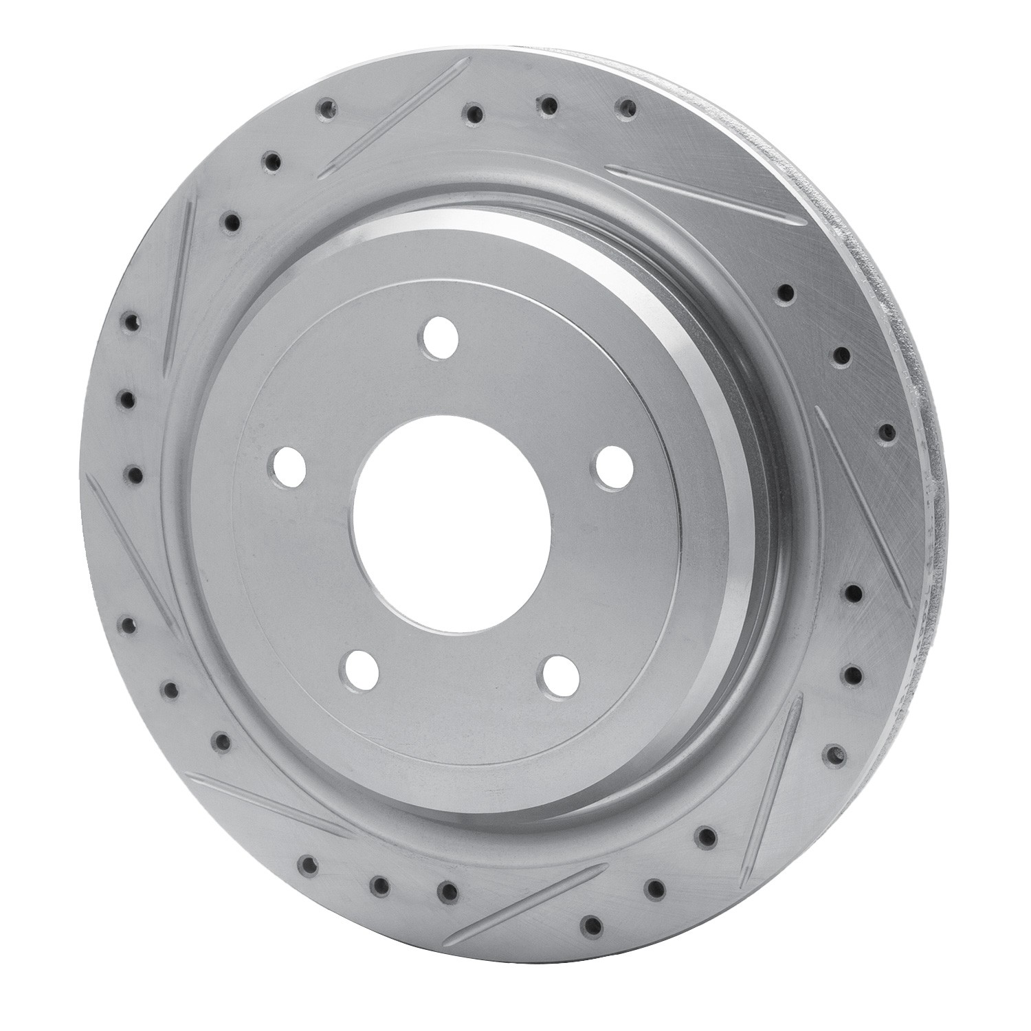 DYN 631-46009L DFC Brake Rotor - Drilled and Slotted - Silver