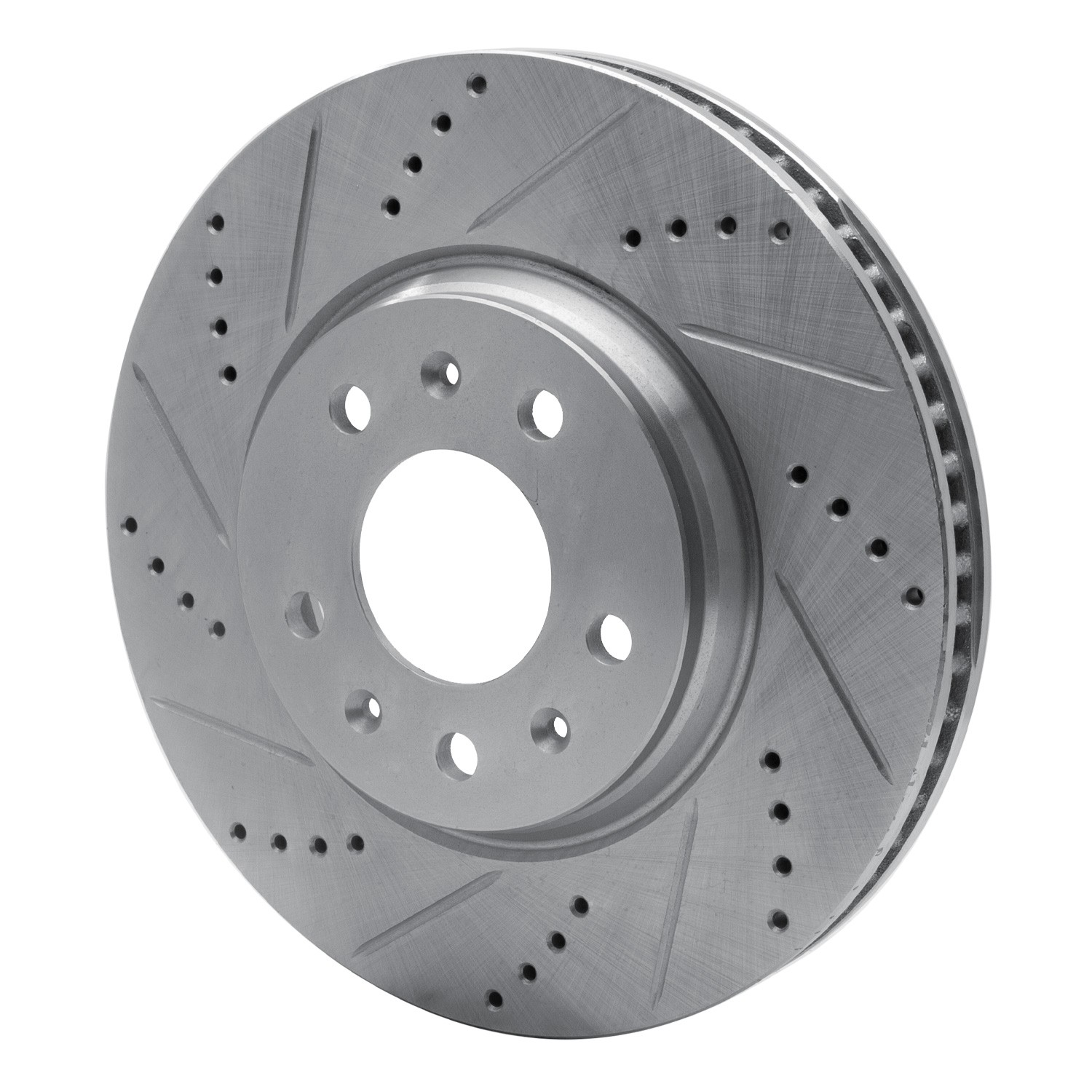DYN 631-46013L DFC Brake Rotor - Drilled and Slotted - Silver - Image 3