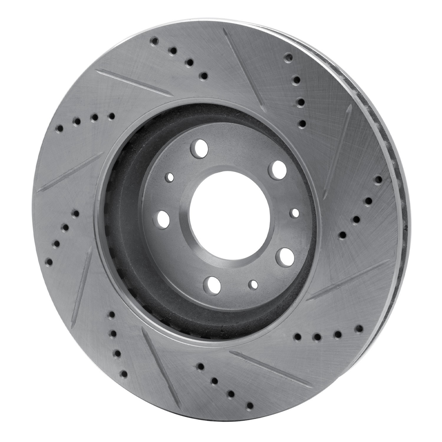 DYN 631-46013L DFC Brake Rotor - Drilled and Slotted - Silver - Image 2