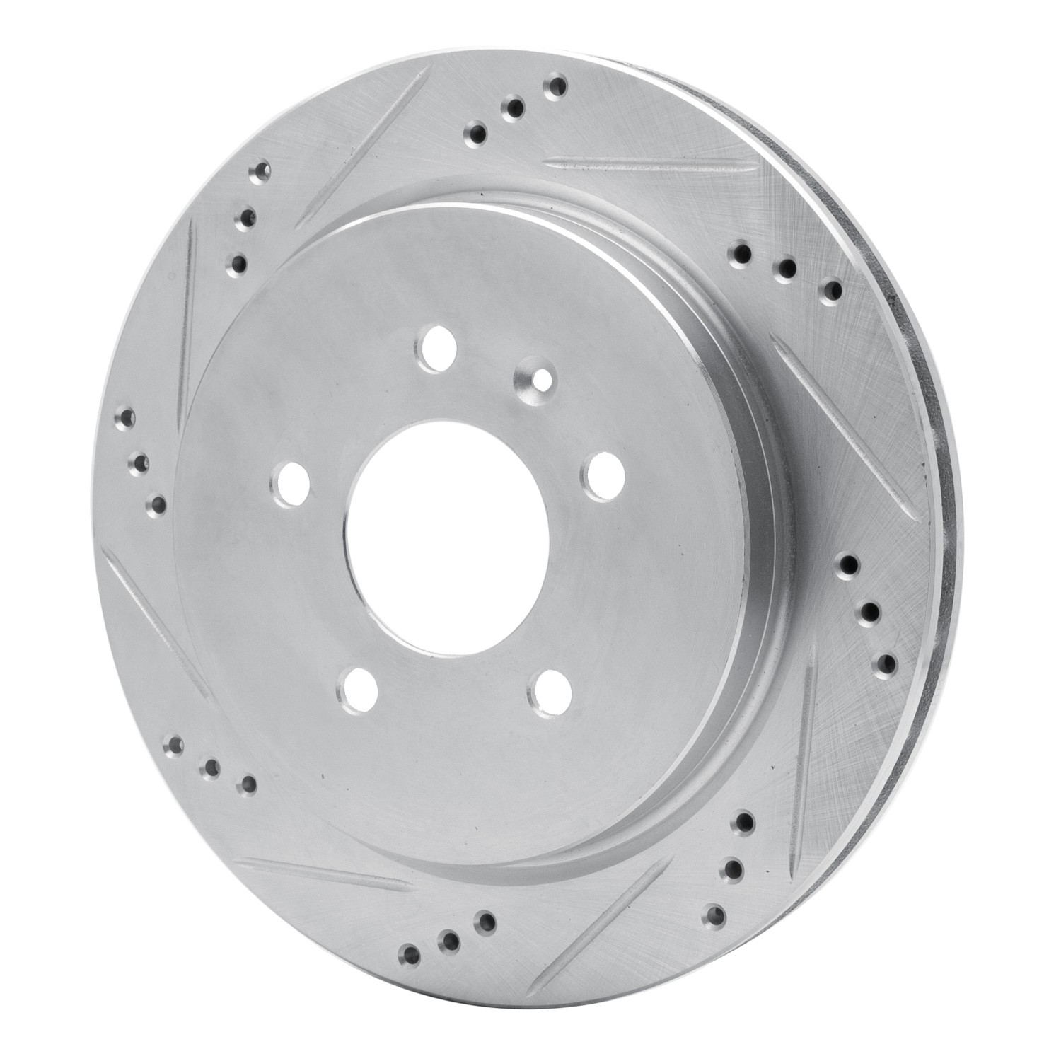DYN 631-46014L DFC Brake Rotor - Drilled and Slotted - Silver - Image 3