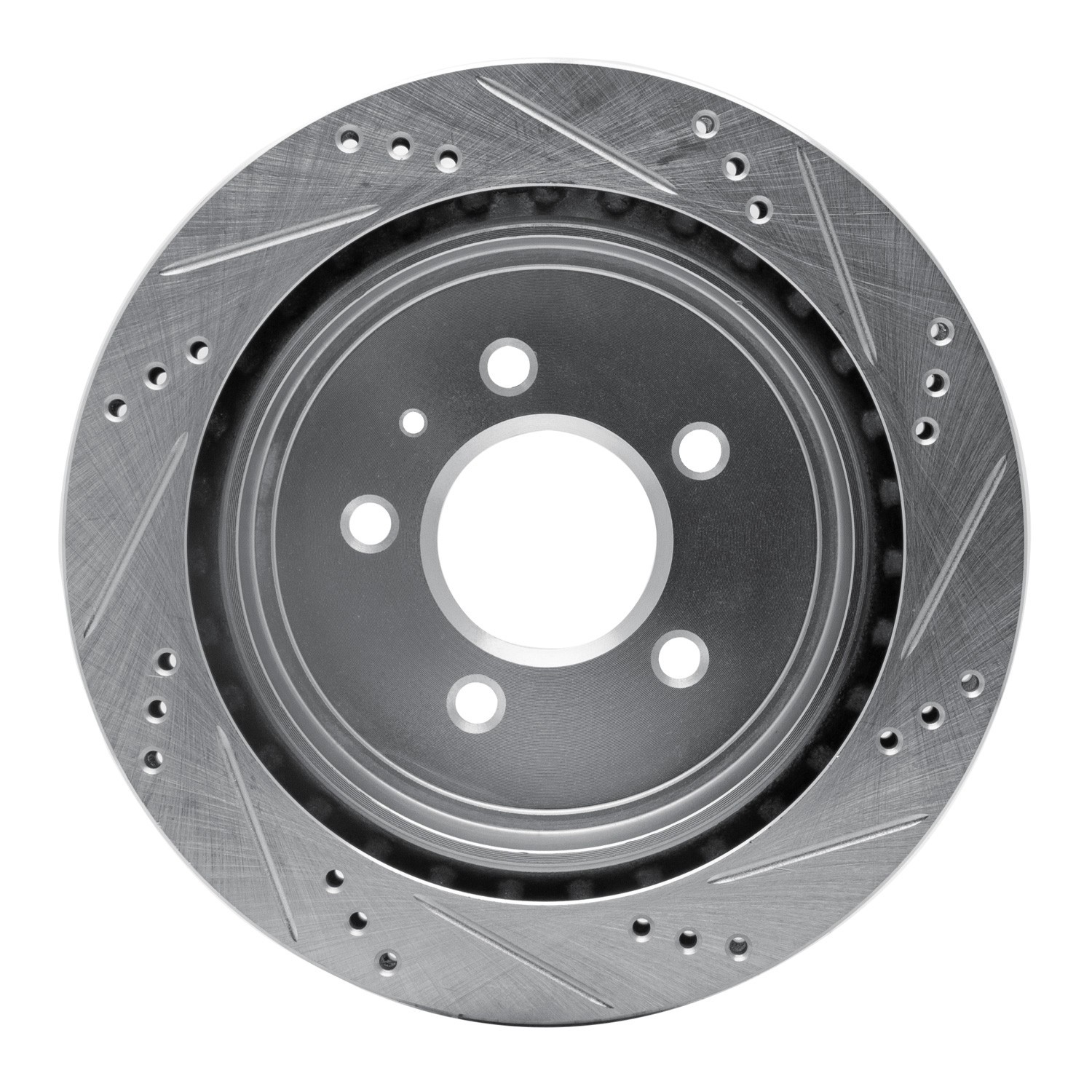 DYN 631-46014L DFC Brake Rotor - Drilled and Slotted - Silver - Image 4