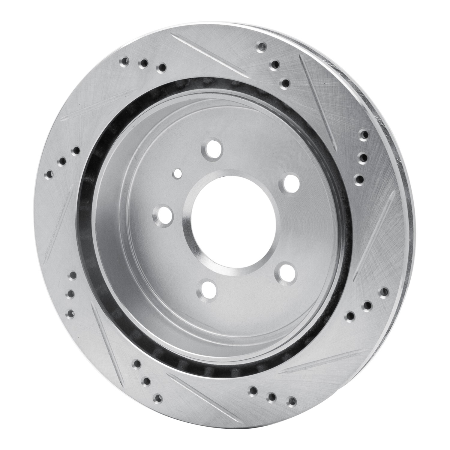 DYN 631-46014L DFC Brake Rotor - Drilled and Slotted - Silver - Image 2
