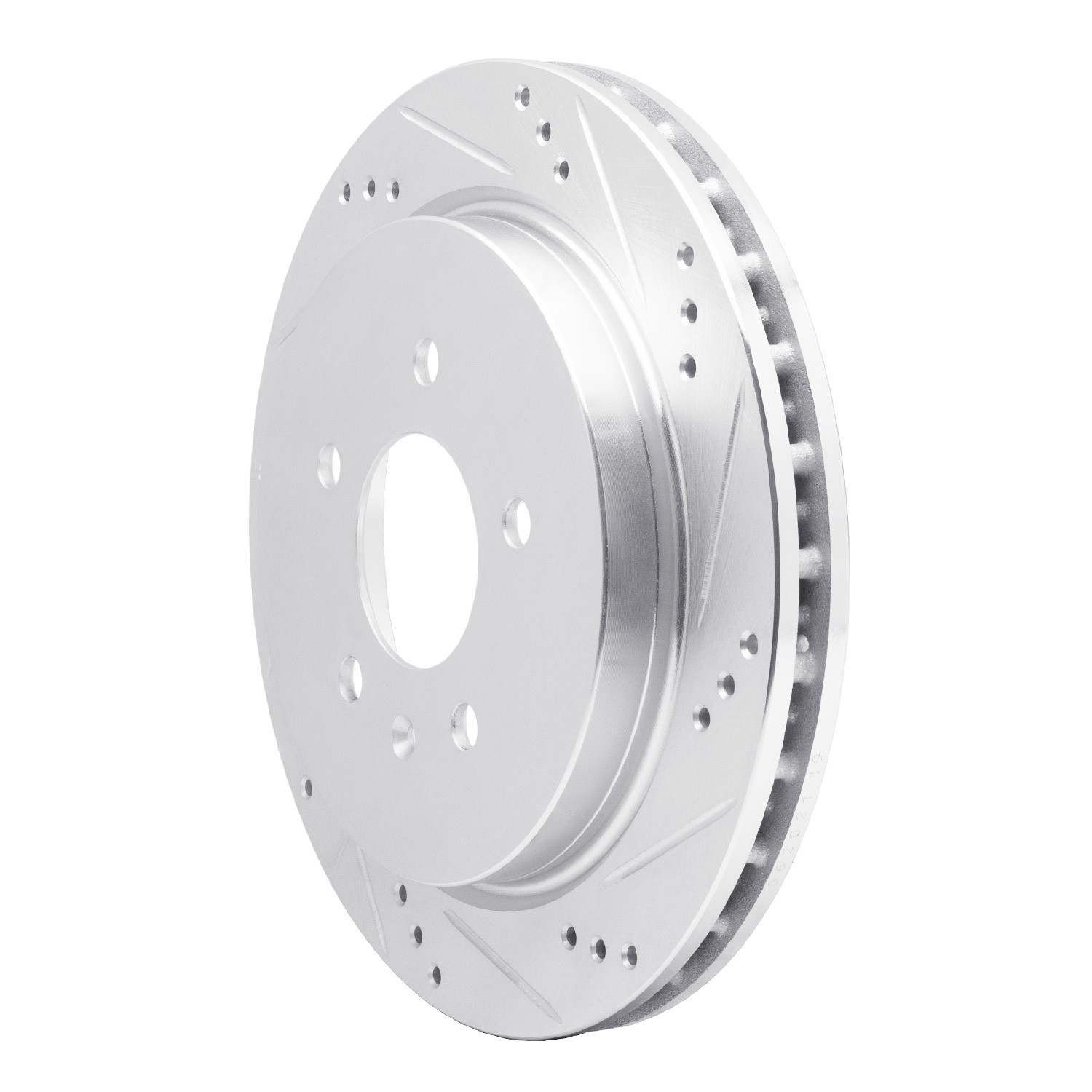 DYN 631-46014R DFC Brake Rotor - Drilled and Slotted - Silver - Image 3