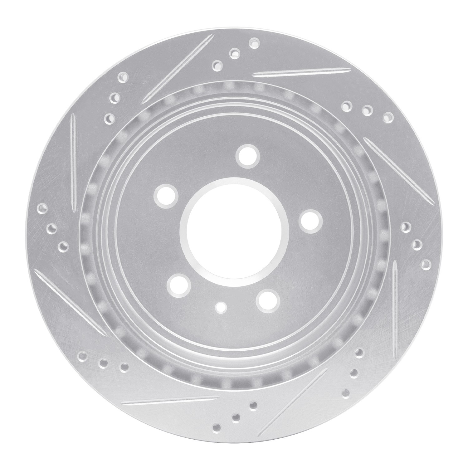 DYN 631-46014R DFC Brake Rotor - Drilled and Slotted - Silver - Image 4