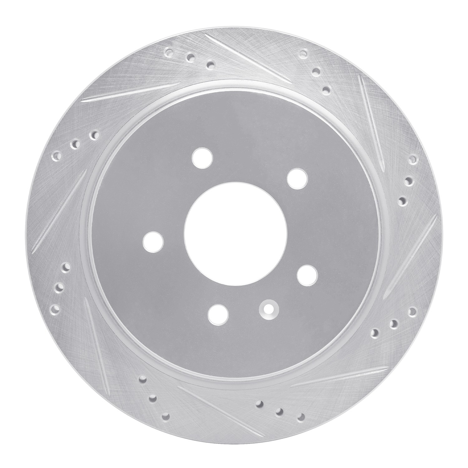 DYN 631-46014R DFC Brake Rotor - Drilled and Slotted - Silver