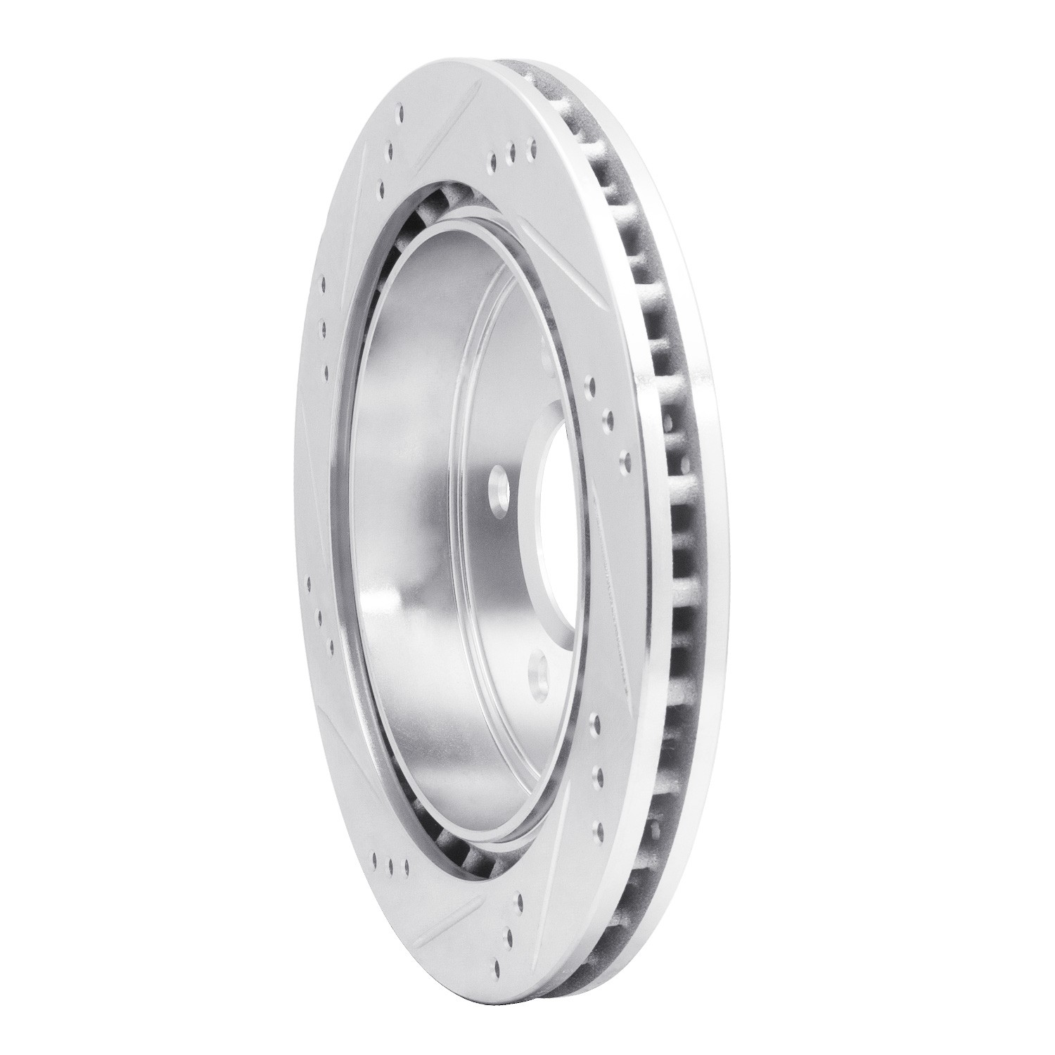 DYN 631-46014R DFC Brake Rotor - Drilled and Slotted - Silver - Image 2