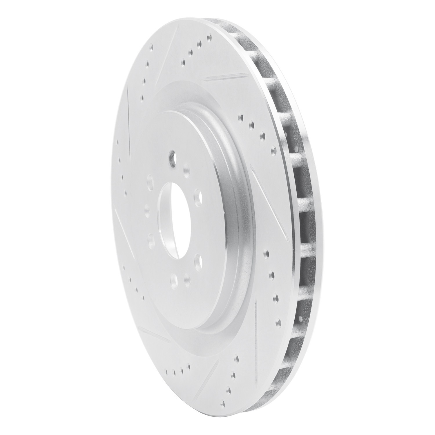 DYN 631-46016L DFC Brake Rotor - Drilled and Slotted - Silver - Image 3