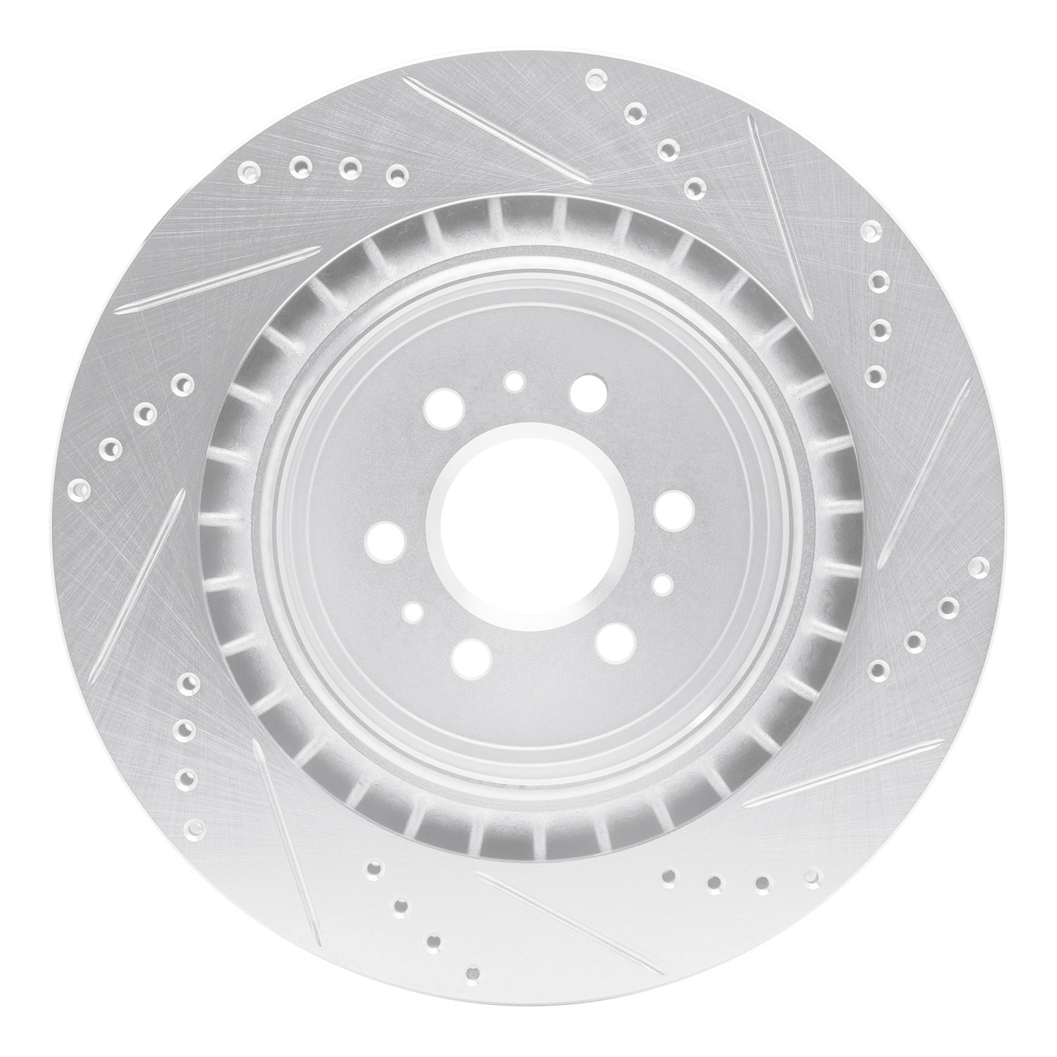 DYN 631-46016L DFC Brake Rotor - Drilled and Slotted - Silver - Image 4