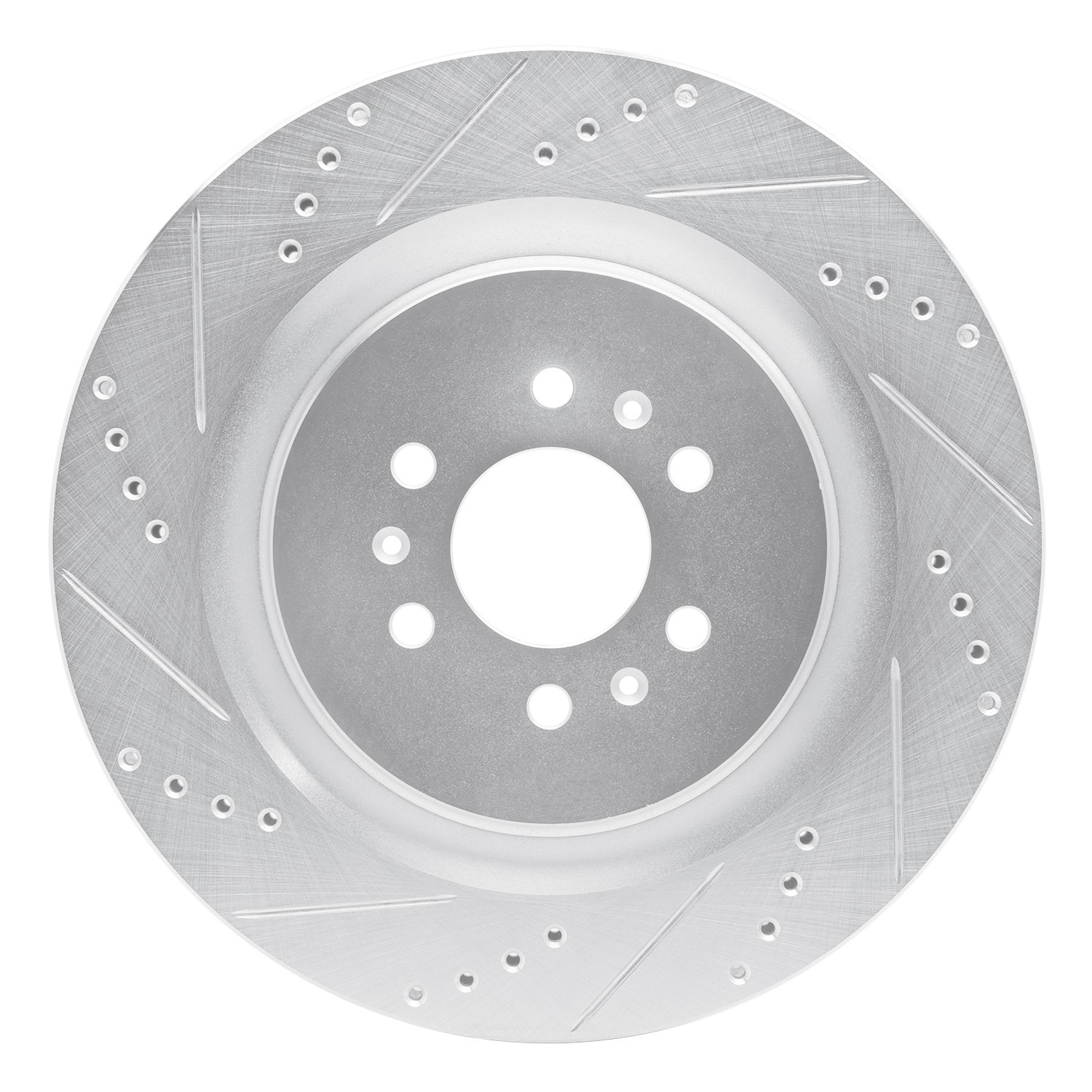 DYN 631-46016L DFC Brake Rotor - Drilled and Slotted - Silver