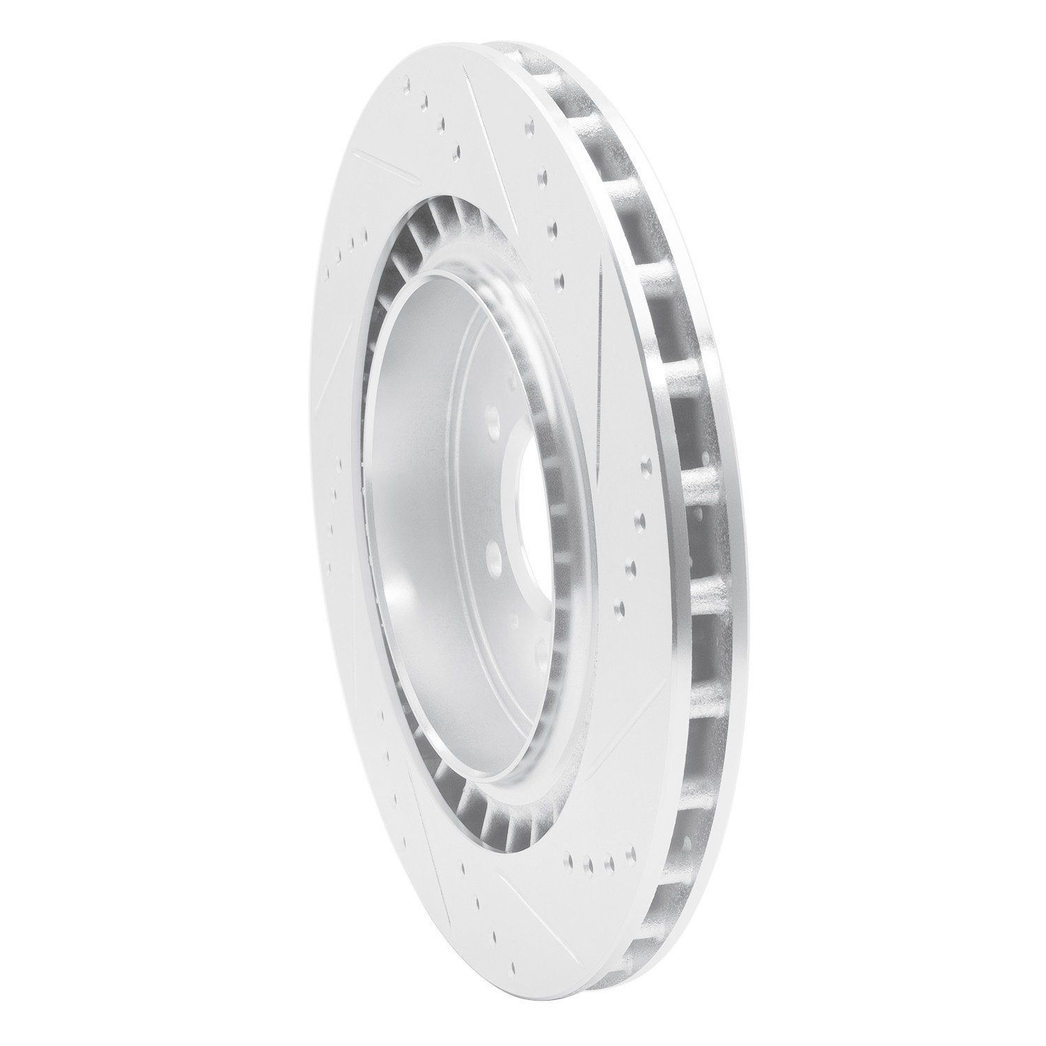 DYN 631-46016L DFC Brake Rotor - Drilled and Slotted - Silver - Image 2