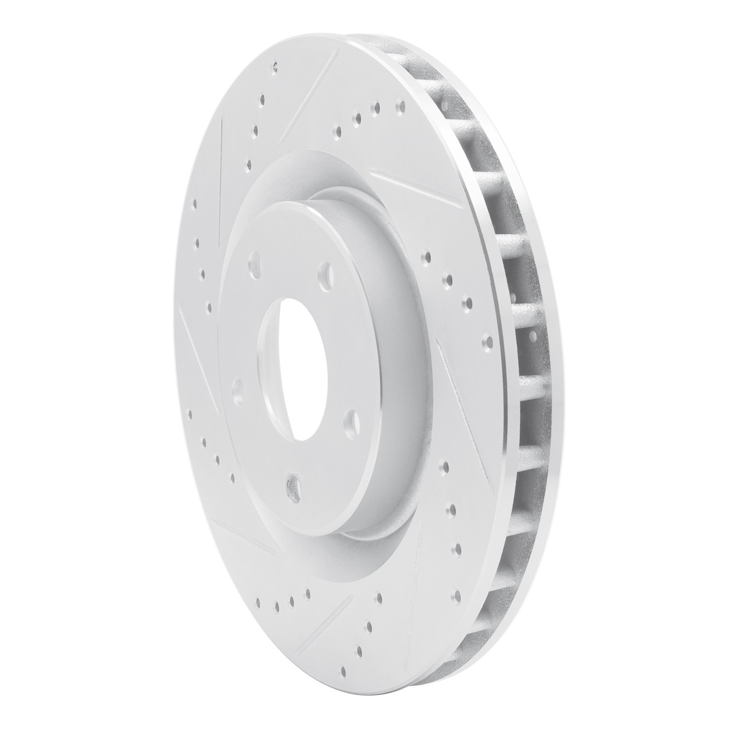DYN 631-46018L DFC Brake Rotor - Drilled and Slotted - Silver - Image 3