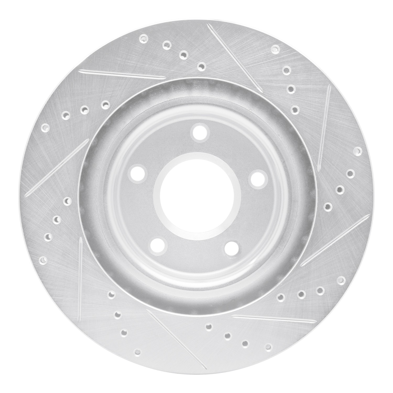 DYN 631-46018L DFC Brake Rotor - Drilled and Slotted - Silver - Image 4