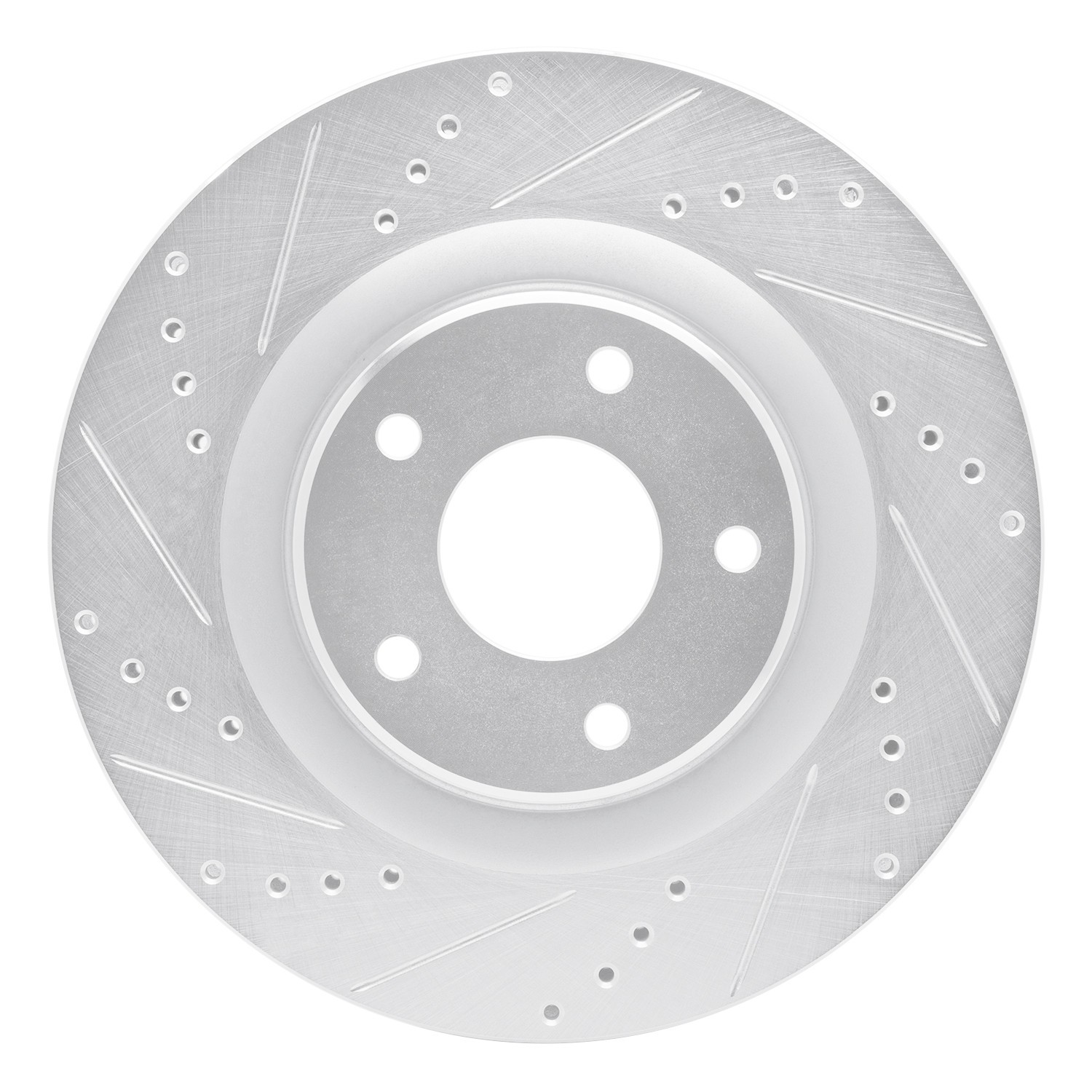 DYN 631-46018L DFC Brake Rotor - Drilled and Slotted - Silver