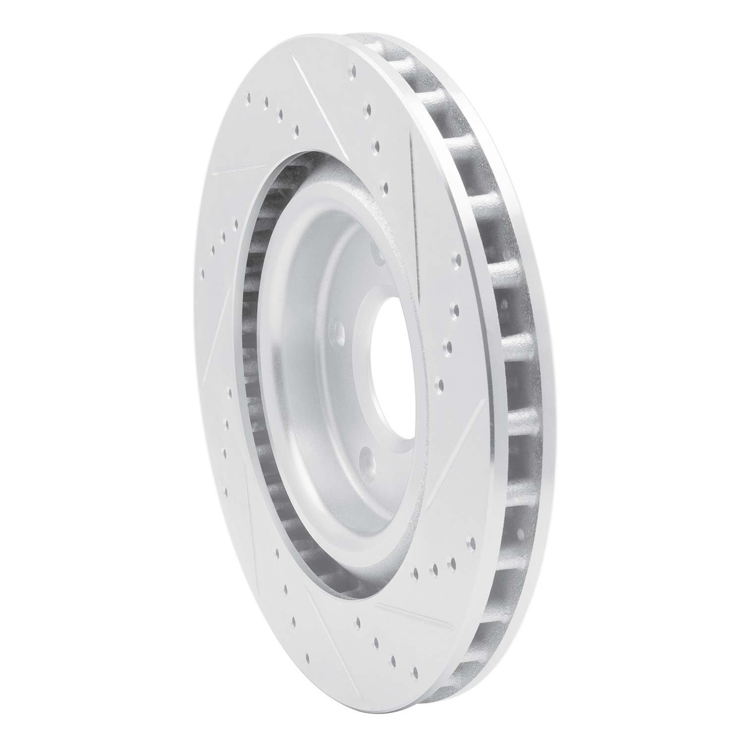 DYN 631-46018L DFC Brake Rotor - Drilled and Slotted - Silver - Image 2