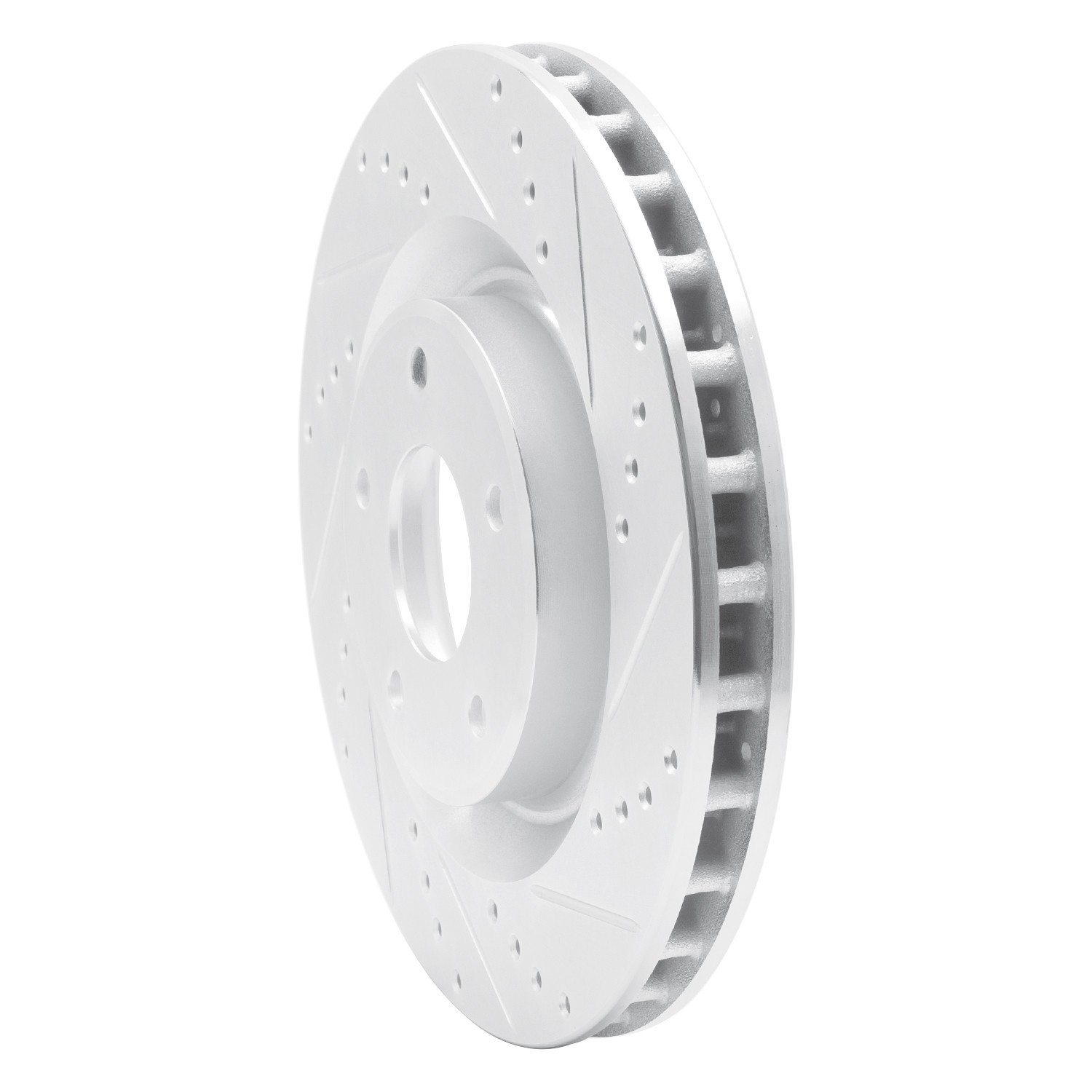 DYN 631-46018R DFC Brake Rotor - Drilled and Slotted - Silver - Image 3