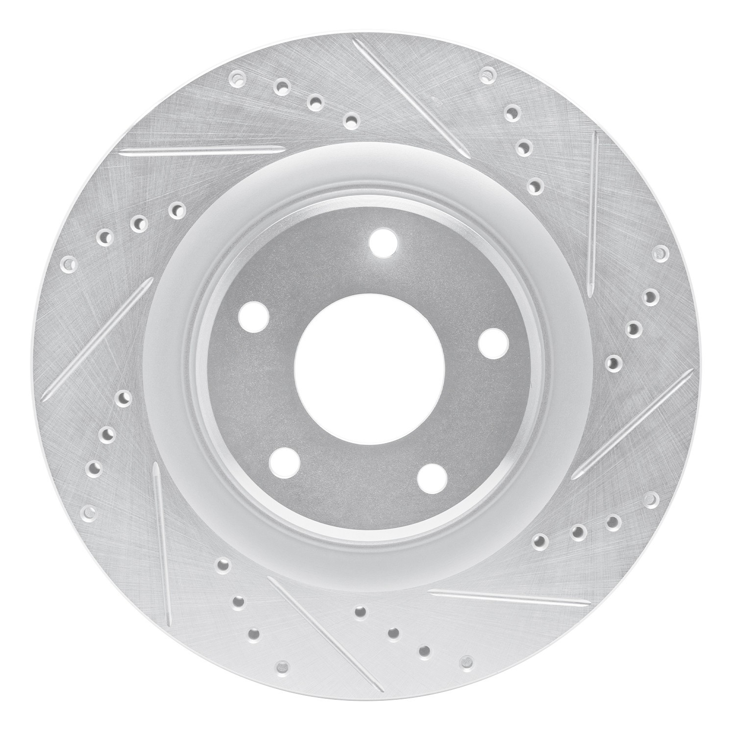 DYN 631-46018R DFC Brake Rotor - Drilled and Slotted - Silver