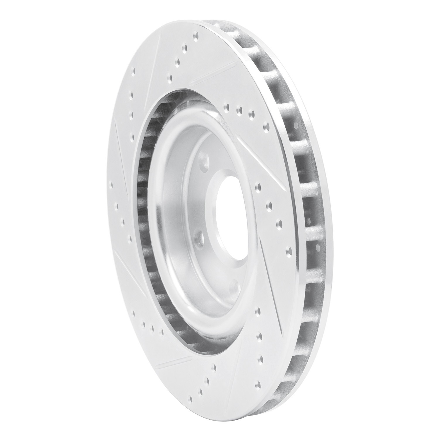 DYN 631-46018R DFC Brake Rotor - Drilled and Slotted - Silver - Image 2