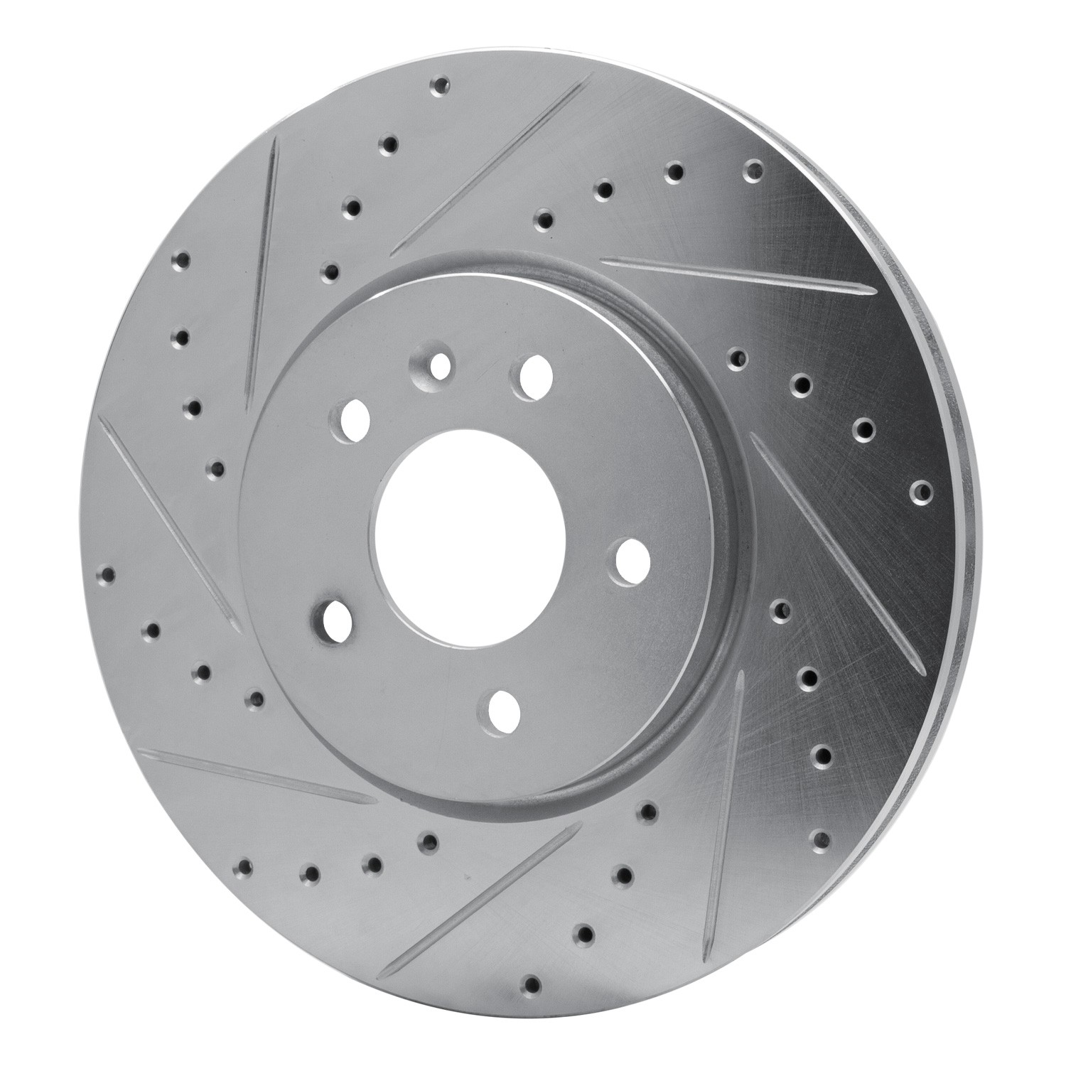 DYN 631-46037L DFC Brake Rotor - Drilled and Slotted - Silver - Image 3