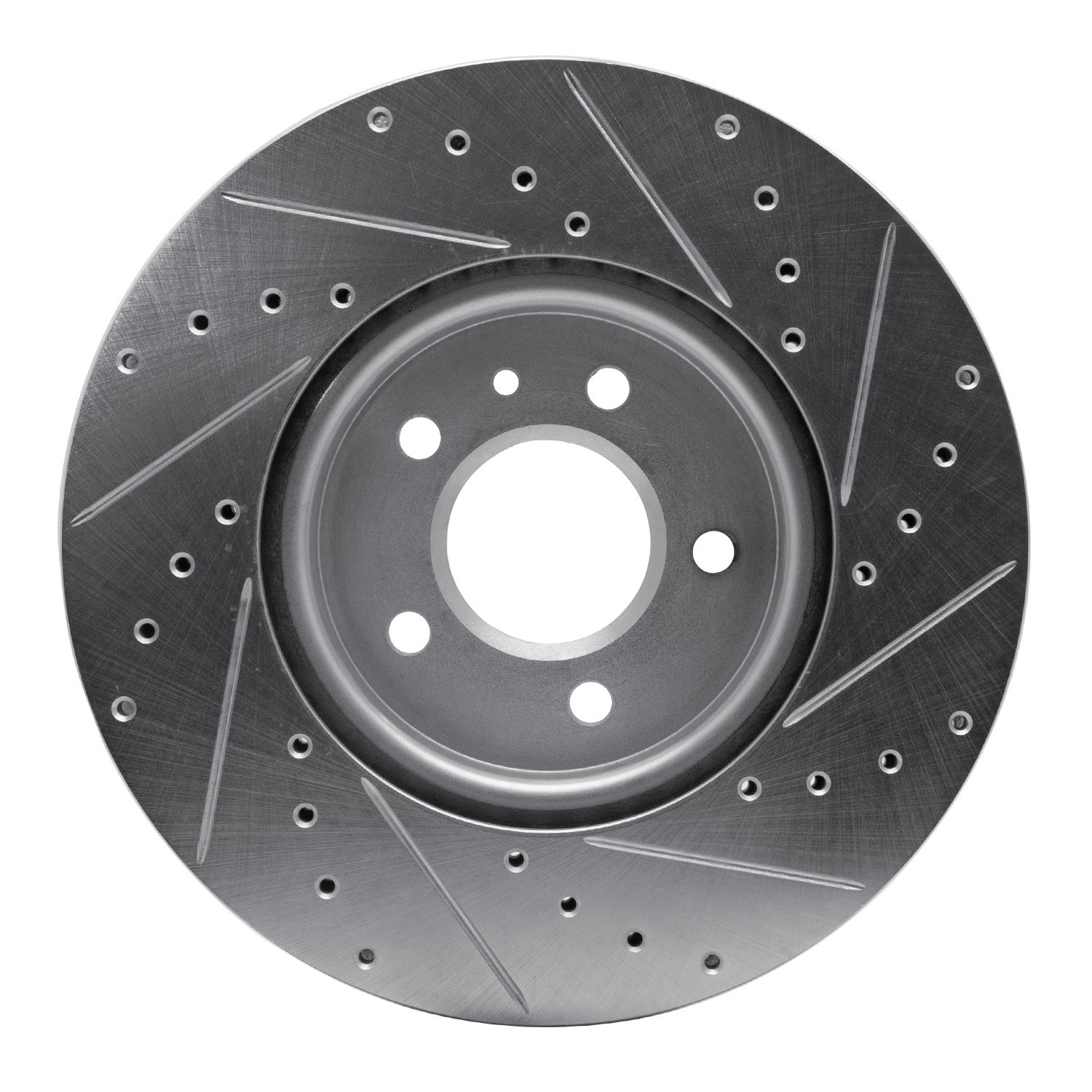 DYN 631-46037L DFC Brake Rotor - Drilled and Slotted - Silver - Image 4