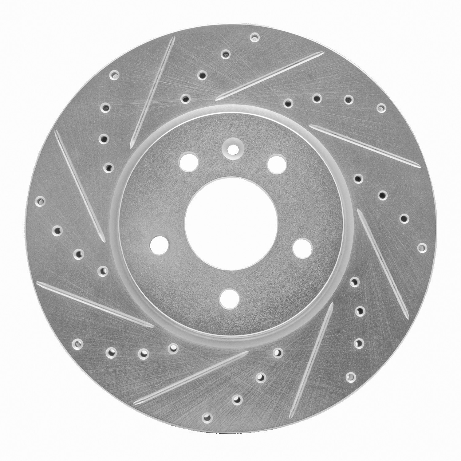 DYN 631-46037L DFC Brake Rotor - Drilled and Slotted - Silver