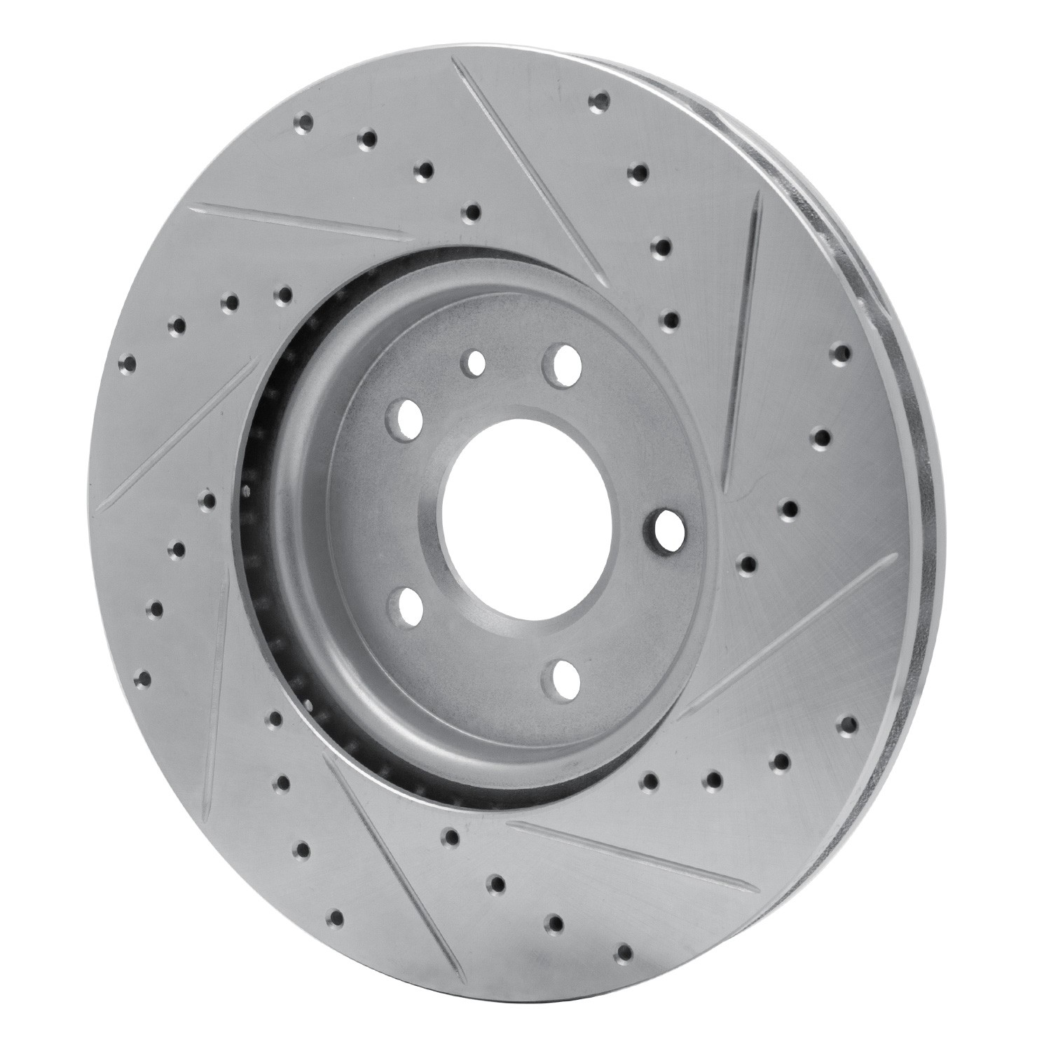 DYN 631-46037L DFC Brake Rotor - Drilled and Slotted - Silver - Image 2