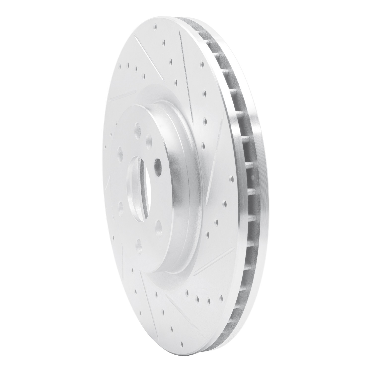 DYN 631-46046R DFC Brake Rotor - Drilled and Slotted - Silver