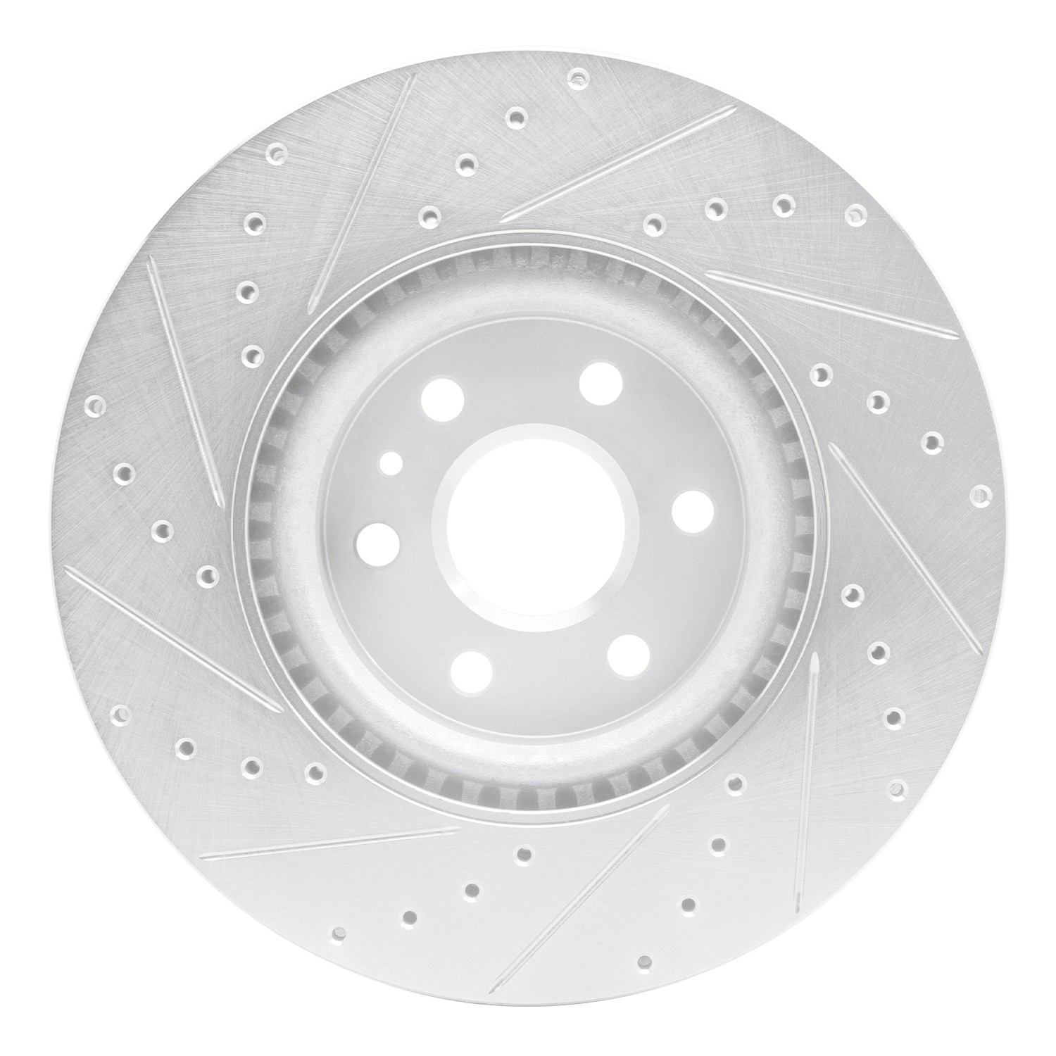 DYN 631-46046R DFC Brake Rotor - Drilled and Slotted - Silver - Image 5